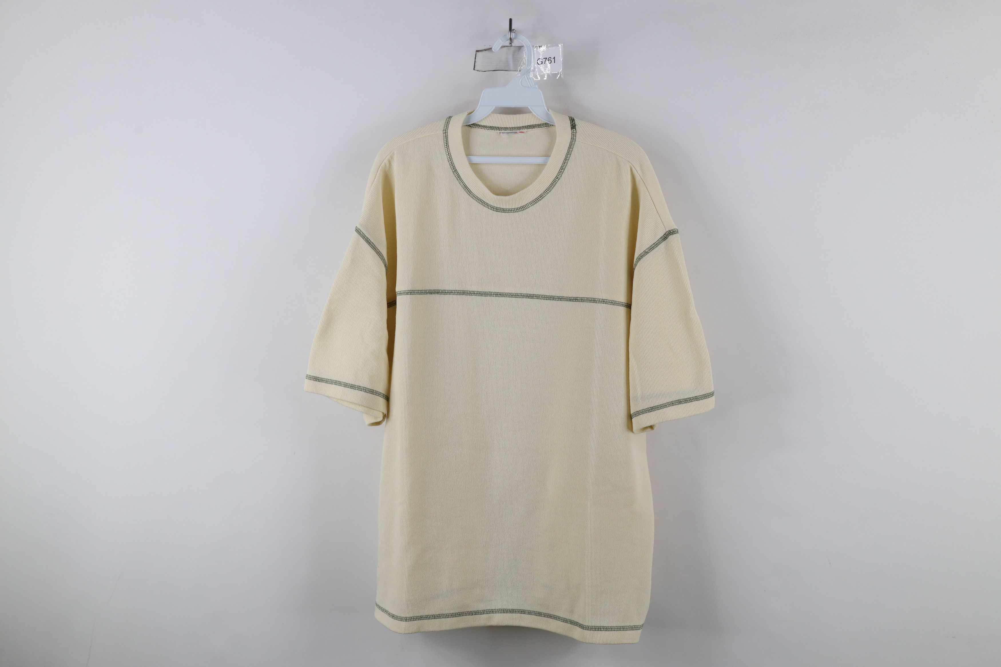 Vintage Vintage 90s Streetwear Boxy Fit Thermal Ribbed Knit T-Shirt Size US XXL / EU 58 / 5 - 1 Thumbnail