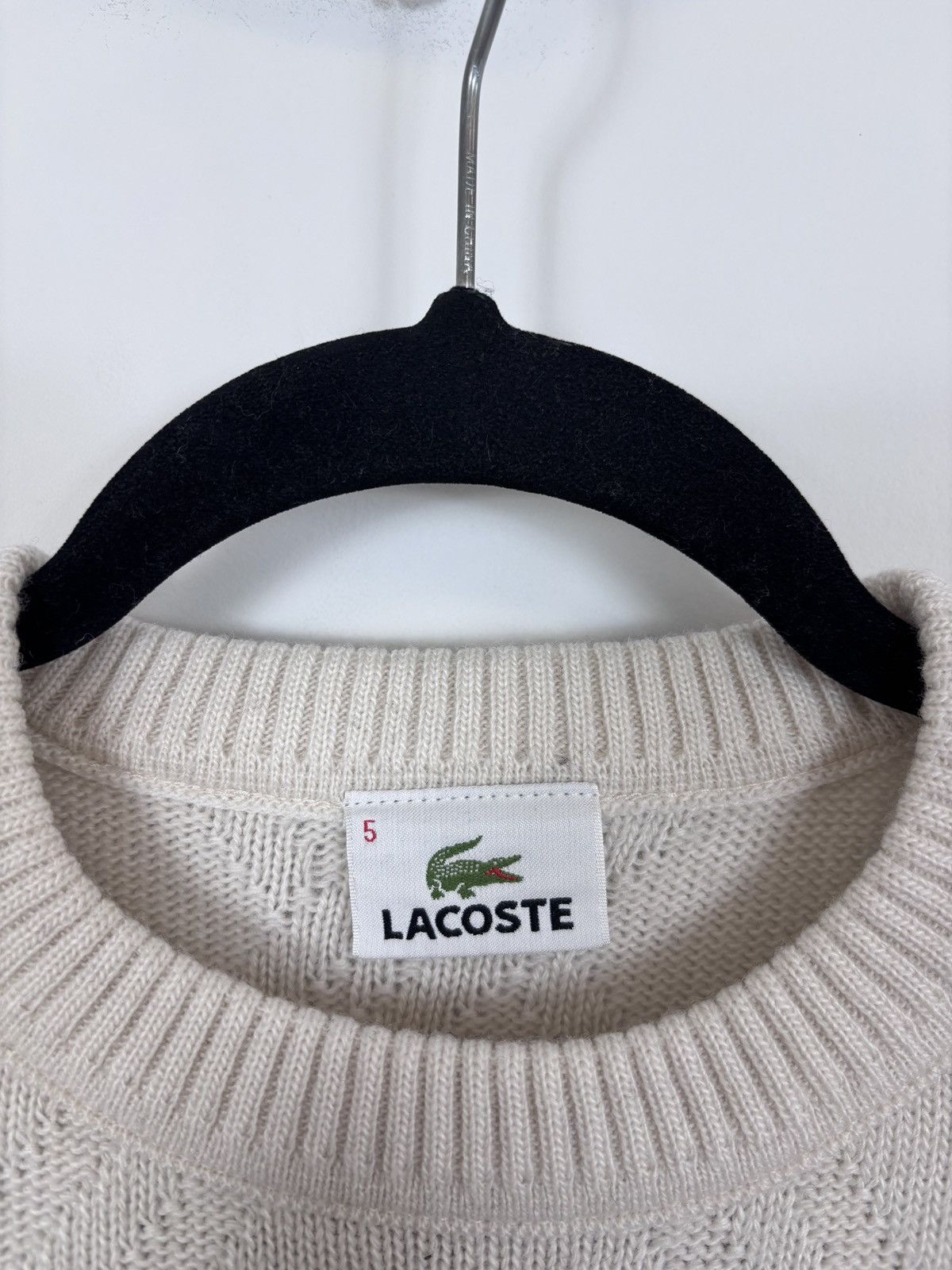 Lacoste Lacoste Vintage Men’s Ivory Argyle Knit Wool Blend Sweater Size US M / EU 48-50 / 2 - 9 Thumbnail