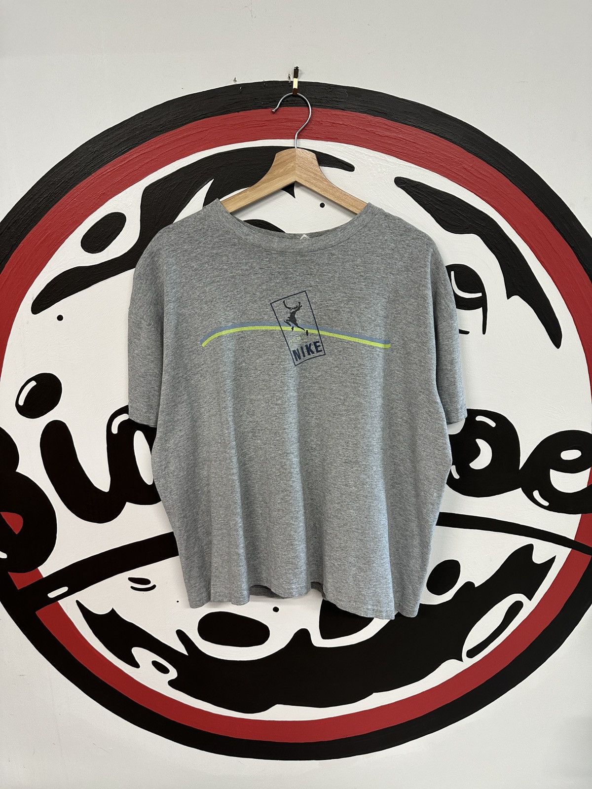 Nike × Vintage Vintage 90s Nike Just Do It Track & Field Tee Size XL Size US XL / EU 56 / 4 - 1 Thumbnail