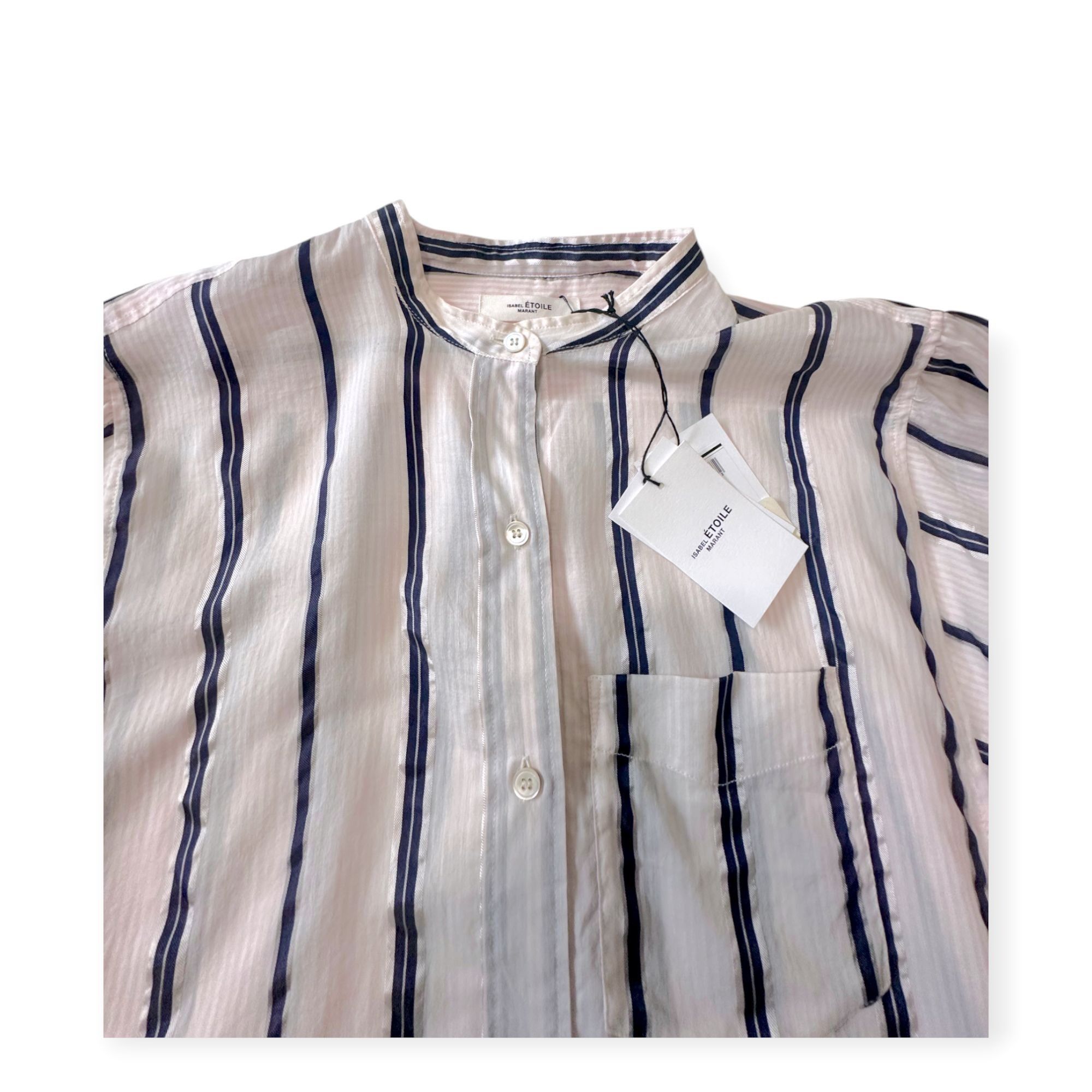 Isabel Marant Etoile Isabel Marant Etoile Pink Satchell Stripe Shirt, Size US2, Size XS / US 0-2 / IT 36-38 - 12 Thumbnail