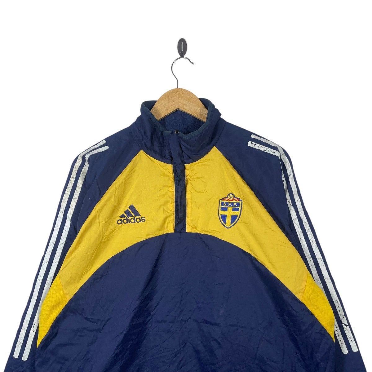 Adidas Vintage Adidas Sweden SFF Pullover Windbreaker Jacket Blue Size US L / EU 52-54 / 3 - 2 Thumbnail