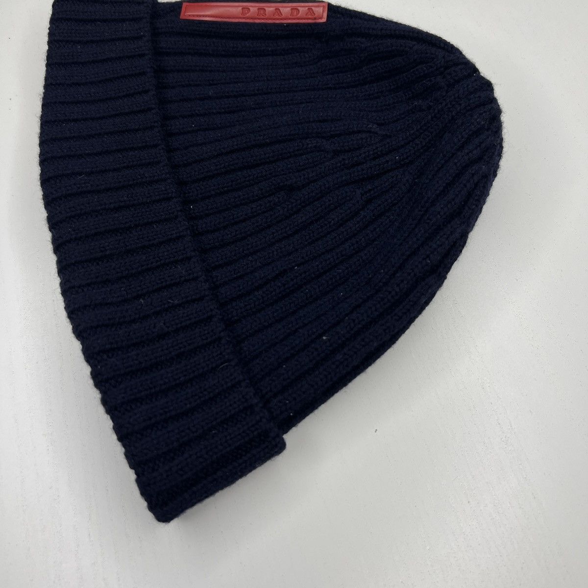 Prada Prada Milano Beanie Winter Hat Wool Logo Red Label Tag Navy Size ONE SIZE - 3 Thumbnail