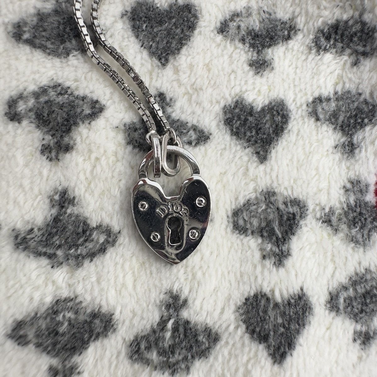 image of Dior Padlock Necklace in Silver, Men's