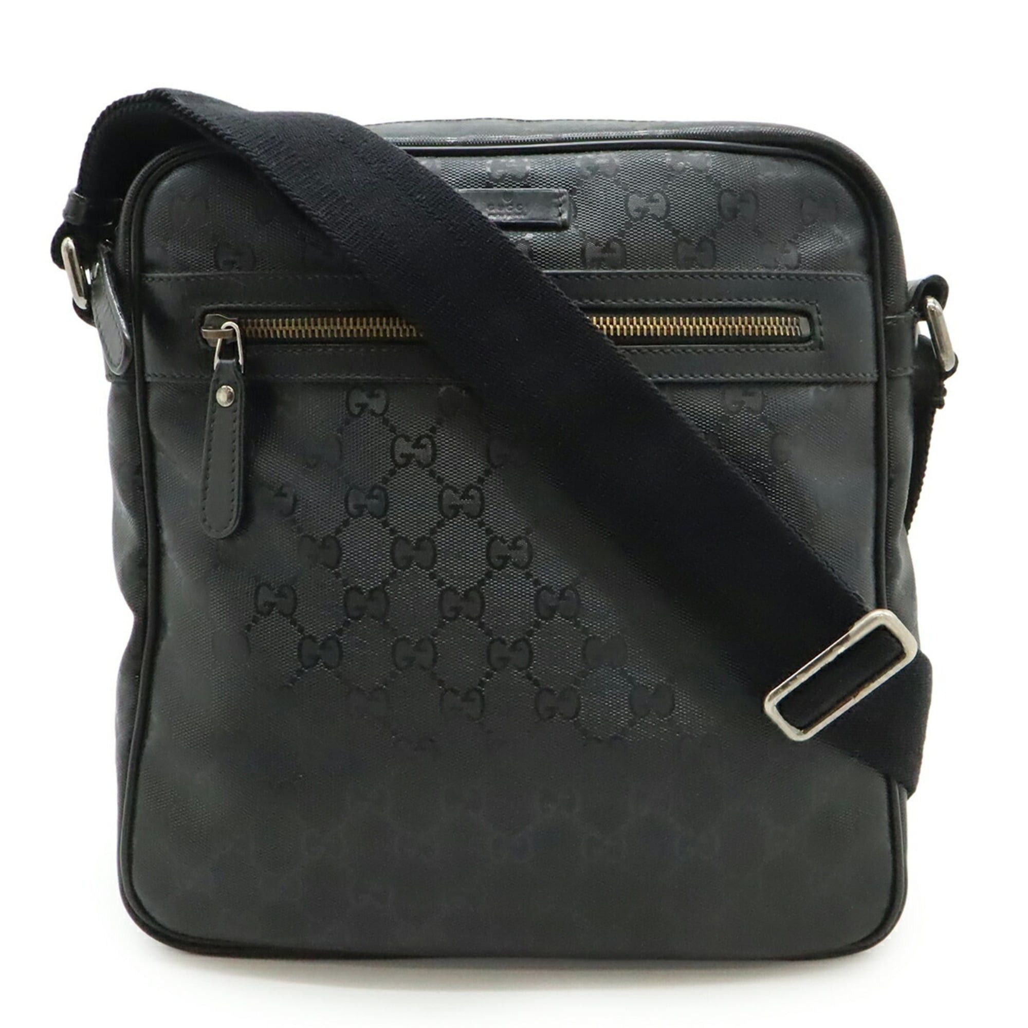 Gucci GUCCI GG Imprime Shoulder Bag Pochette PVC Leather Black 201448 Size ONE SIZE - 1 Thumbnail