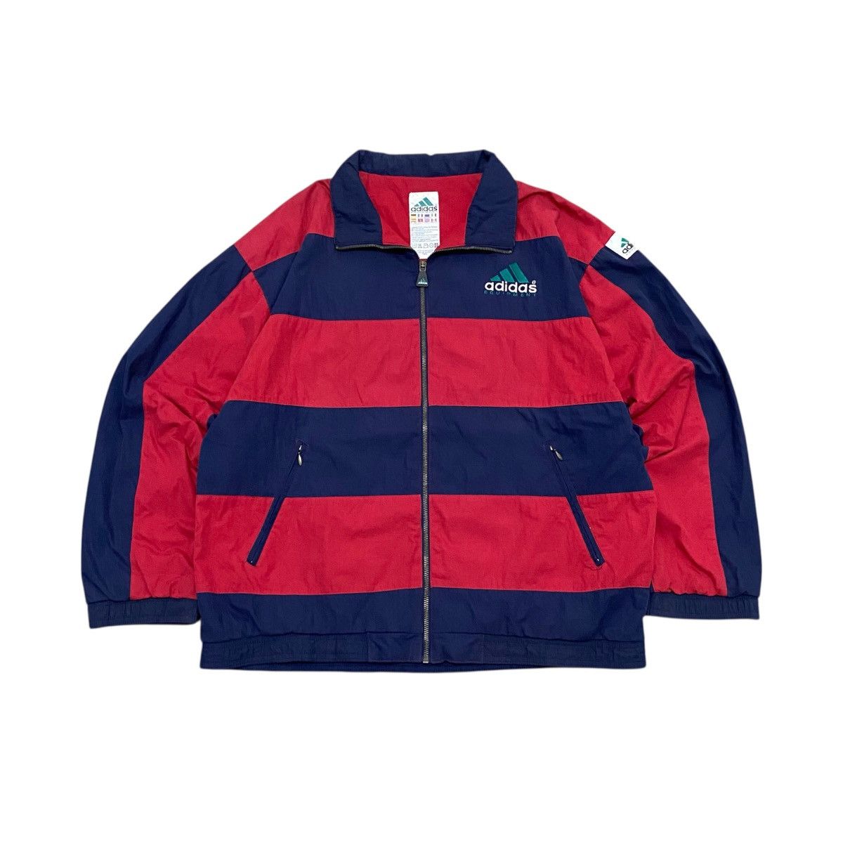 Adidas 90s Adidas Equipment Light Windbreaker Jacket Red Navy Size US XXL / EU 58 / 5 - 4 Thumbnail