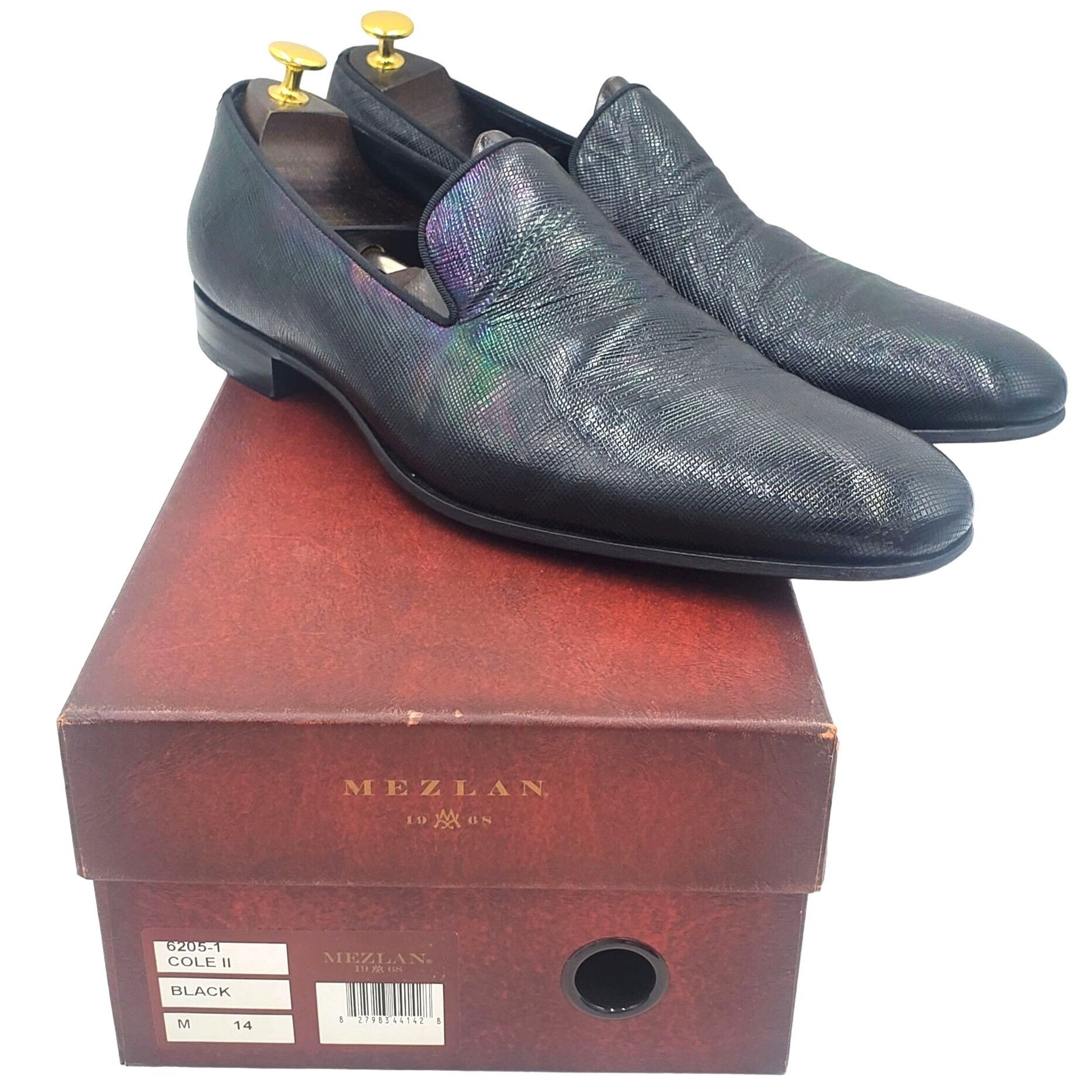 Mezlan Mezlan Cole ll Men's size 14 Black Iridescent Leather loafer Size US 14 / EU 47 - 1 Thumbnail