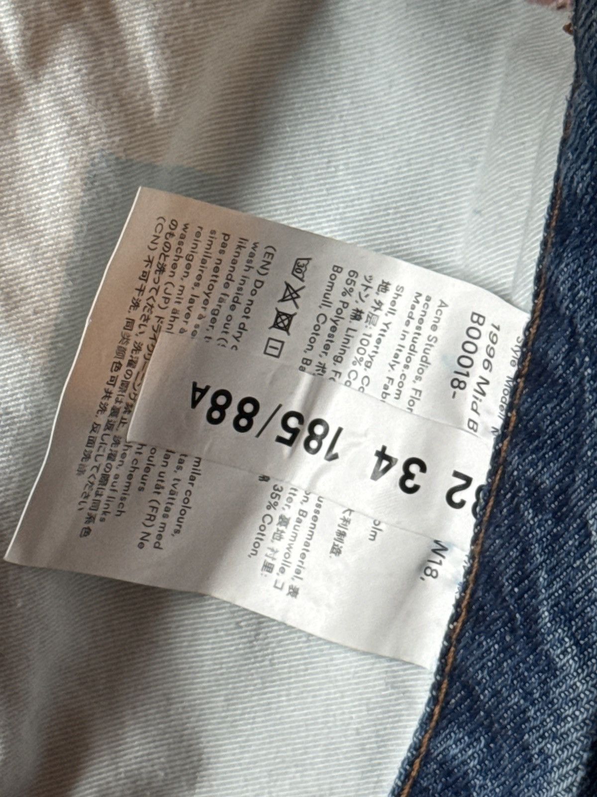 Acne Studios Acne bla konst 1996 Mid Blue Trash1 Size US 32 / EU 48 - 5 Thumbnail