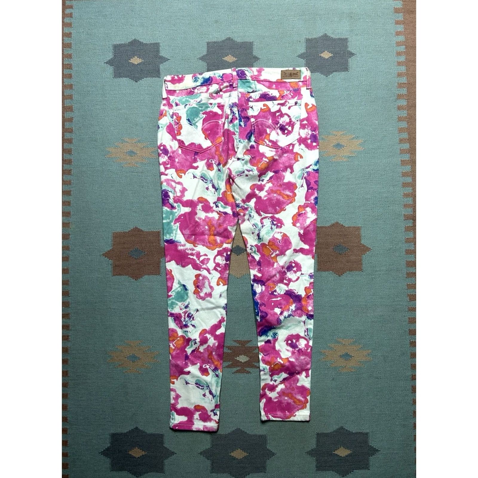 Levi's Levi's Women’s Slim Legging Skinny Stretch Jeans tie dye watercolor 32x30 Jeans Multicolor Slim Womens 32 Tie Dye Stretch Size 24" / US 00 / IT 34 - 6 Thumbnail