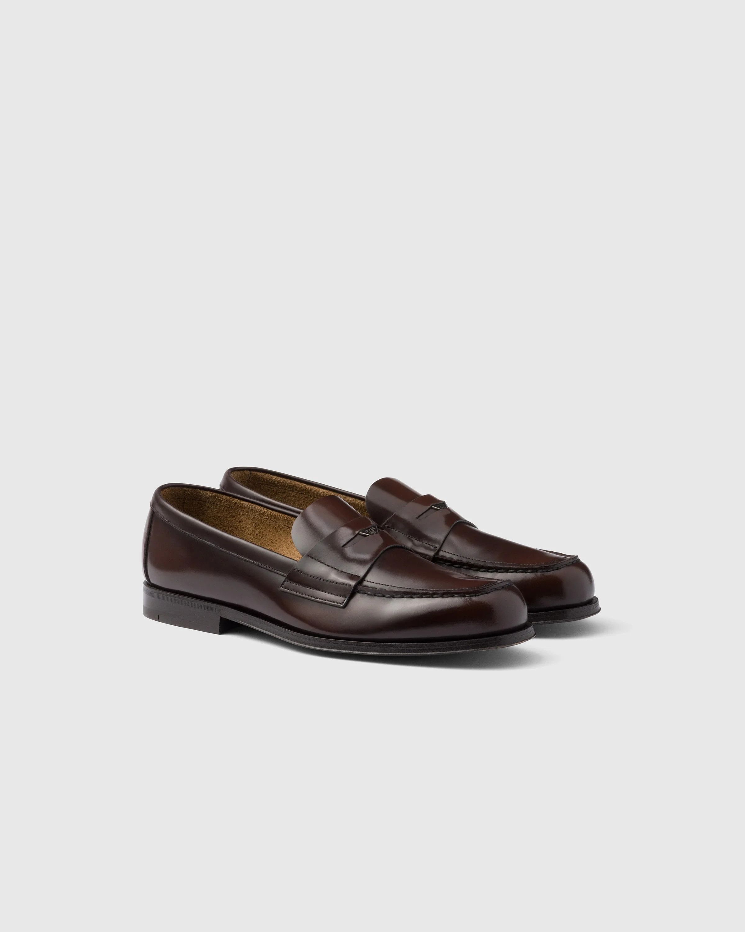 Prada o1mt1gz0226 Brushed Leather Loafers in Brown Size US 11.5 / EU 44-45 - 1 Thumbnail
