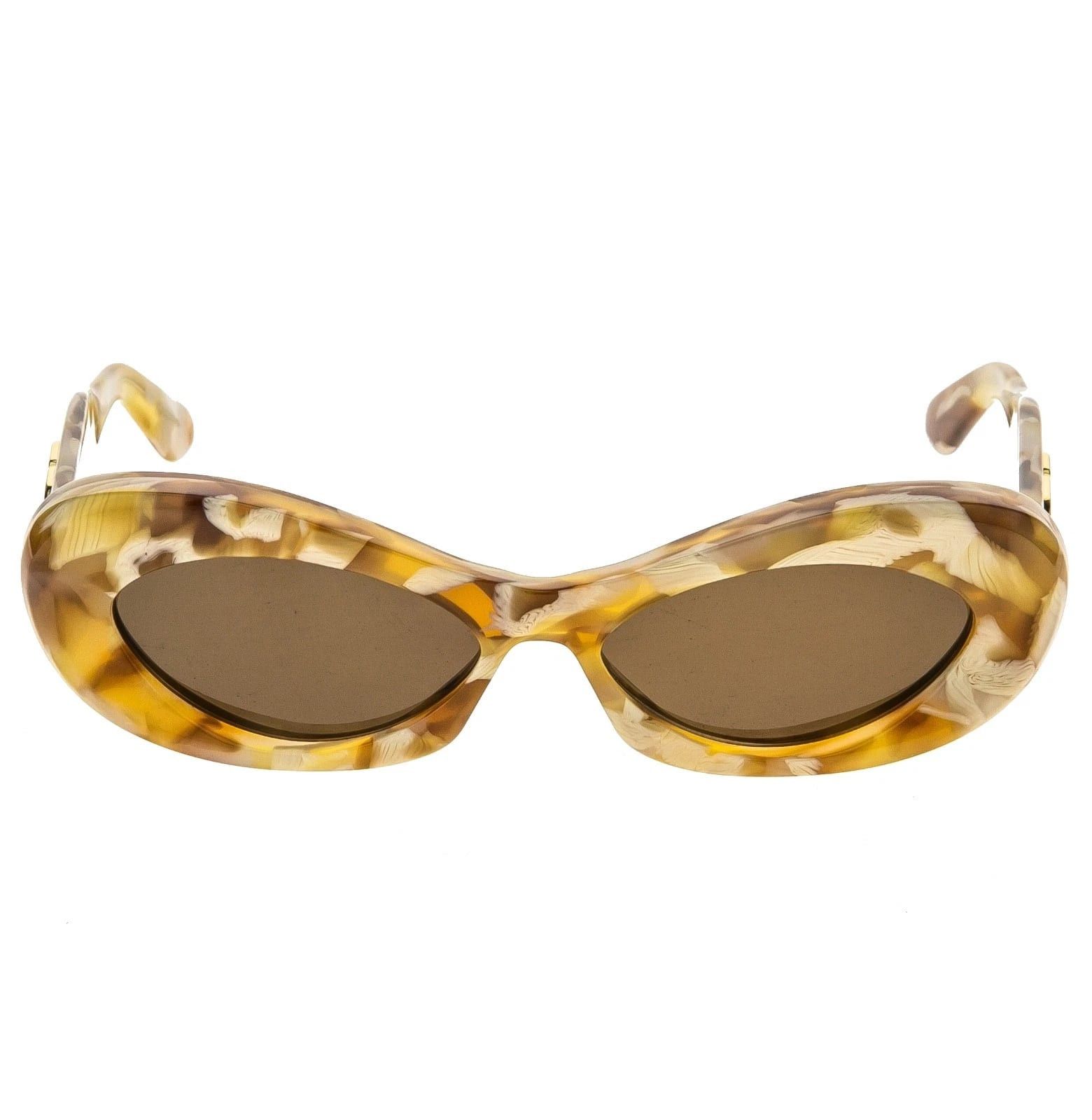 Valentino VALENTINO VLS178 Marble Gold Narrow Oval VLS 178D Sunglasses Size ONE SIZE - 2 Thumbnail