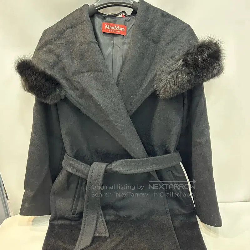 Max Mara MaxMara Black Cashmere Long Coat . Size S / US 4 / IT 40 - 9 Thumbnail