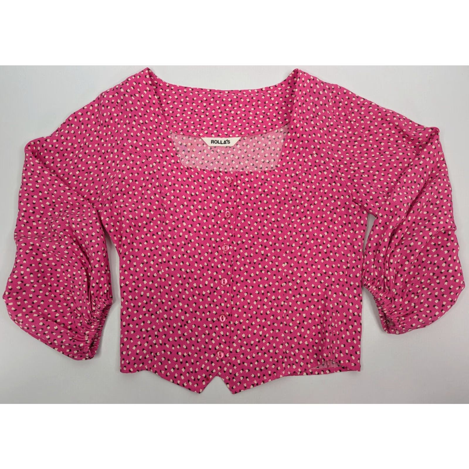 Rolla's Rolla's Roxanne Mini Tulips Blouse Square Neck Women's XS Pink Rayon Blouse Women's XS Pink Square Neck RolLa's Roxanne Mini Tulips Blouse Size XS / US 0-2 / IT 36-38 - 2 Thumbnail