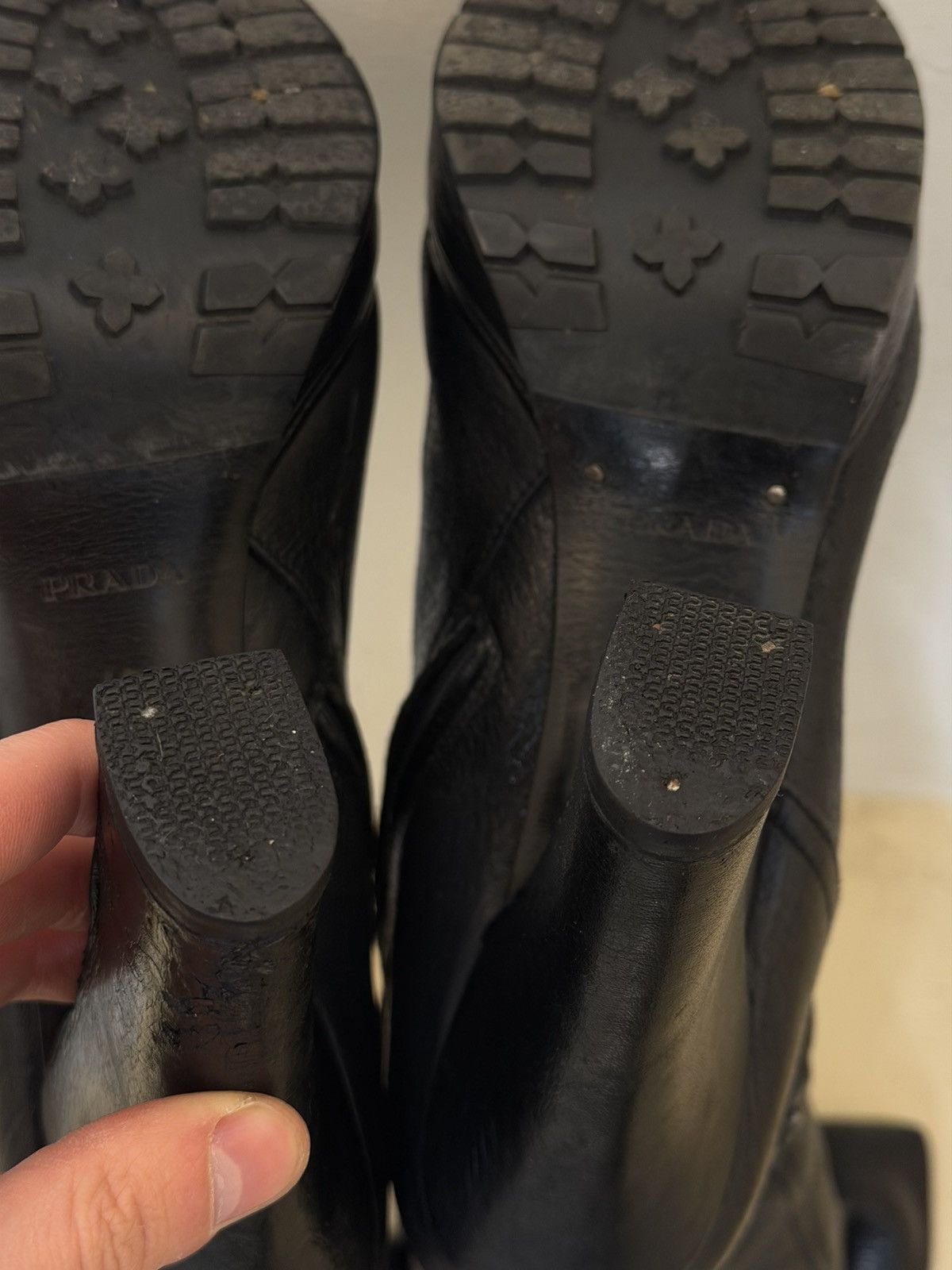 Prada Vintage 00s Prada Leather High Boots Black Woman‘s Size 40 Size US 10 / IT 40 - 11 Thumbnail