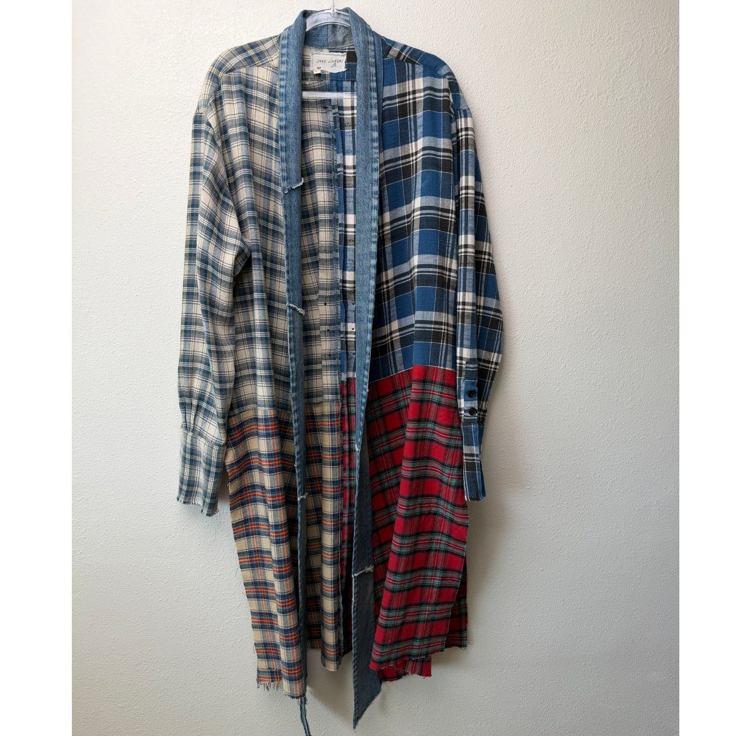 Greg Lauren NWOT Greg Lauren Denim Studio Patchwork Plaid Kimono Coat S Size S / US 4 / IT 40 - 8 Thumbnail
