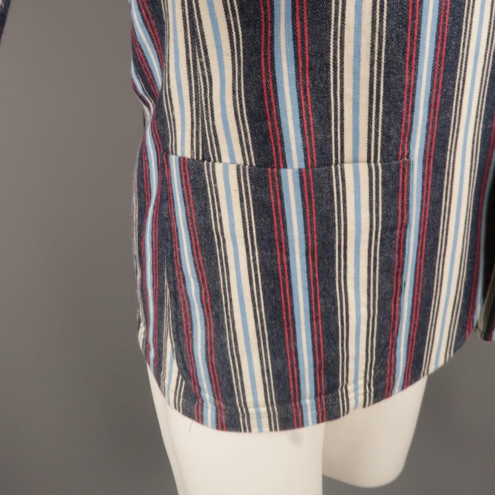 Other The Stylist Japan Size XS Red White & Blue Stripe Cotton Size 34R - 5 Thumbnail