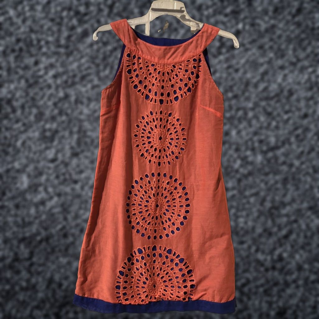 Anthropologie Kas New York Anthropologie Laser Cut Embroidered Shift Dress XS Short Multicolor Embroidered Boho Women Dress Size XS / US 0-2 / IT 36-38 - 1 Thumbnail