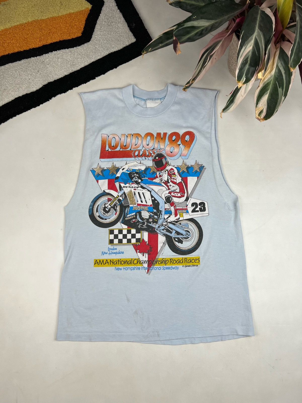Harley Davidson × Vintage 1989 London Moto tee Tank Top Dunlop racing Suzuki Size US M / EU 48-50 / 2 - 2 Thumbnail