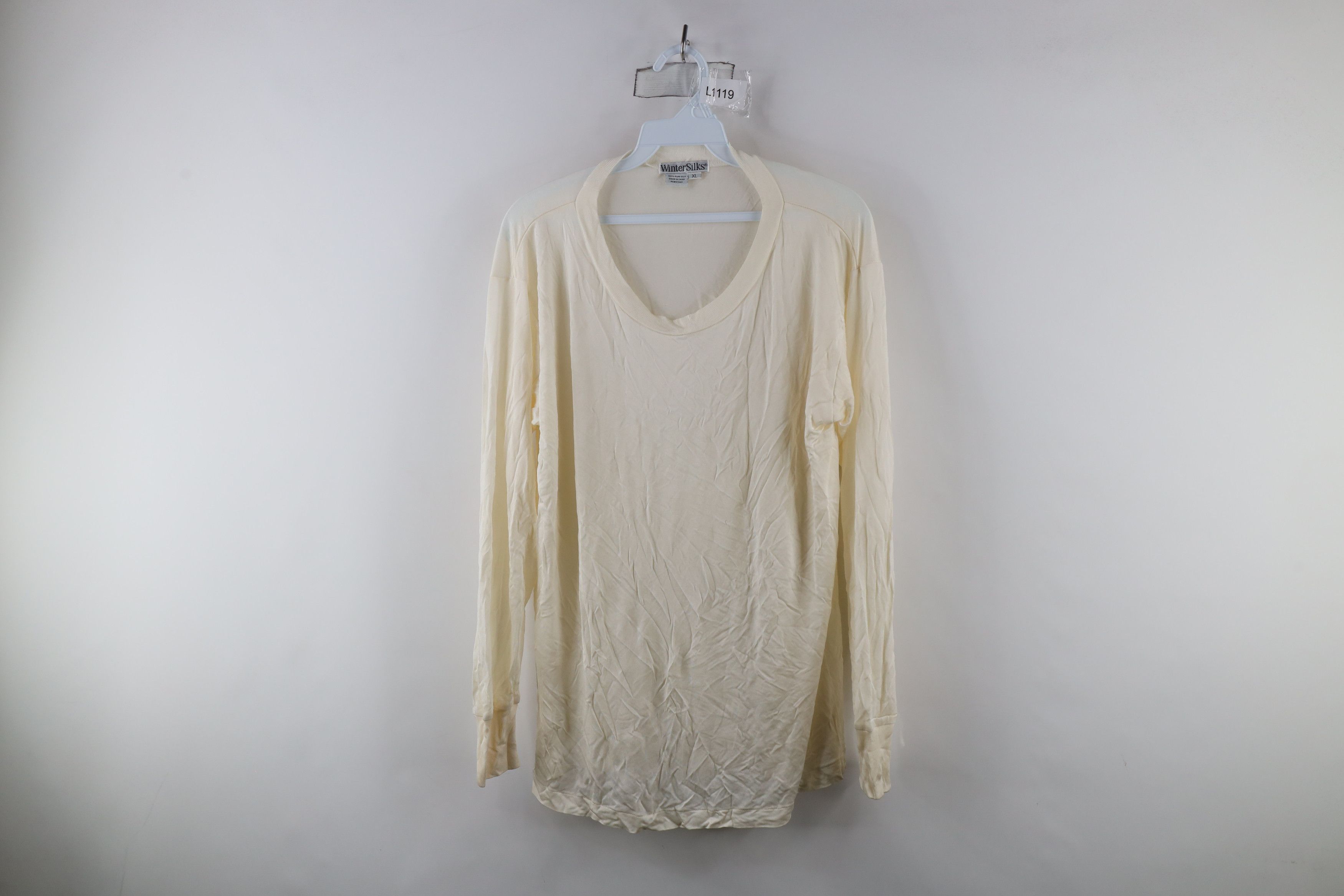 Vintage Vintage 90s Streetwear Sheer Silk Long Sleeve T-Shirt Size US XL / EU 56 / 4 - 1 Thumbnail