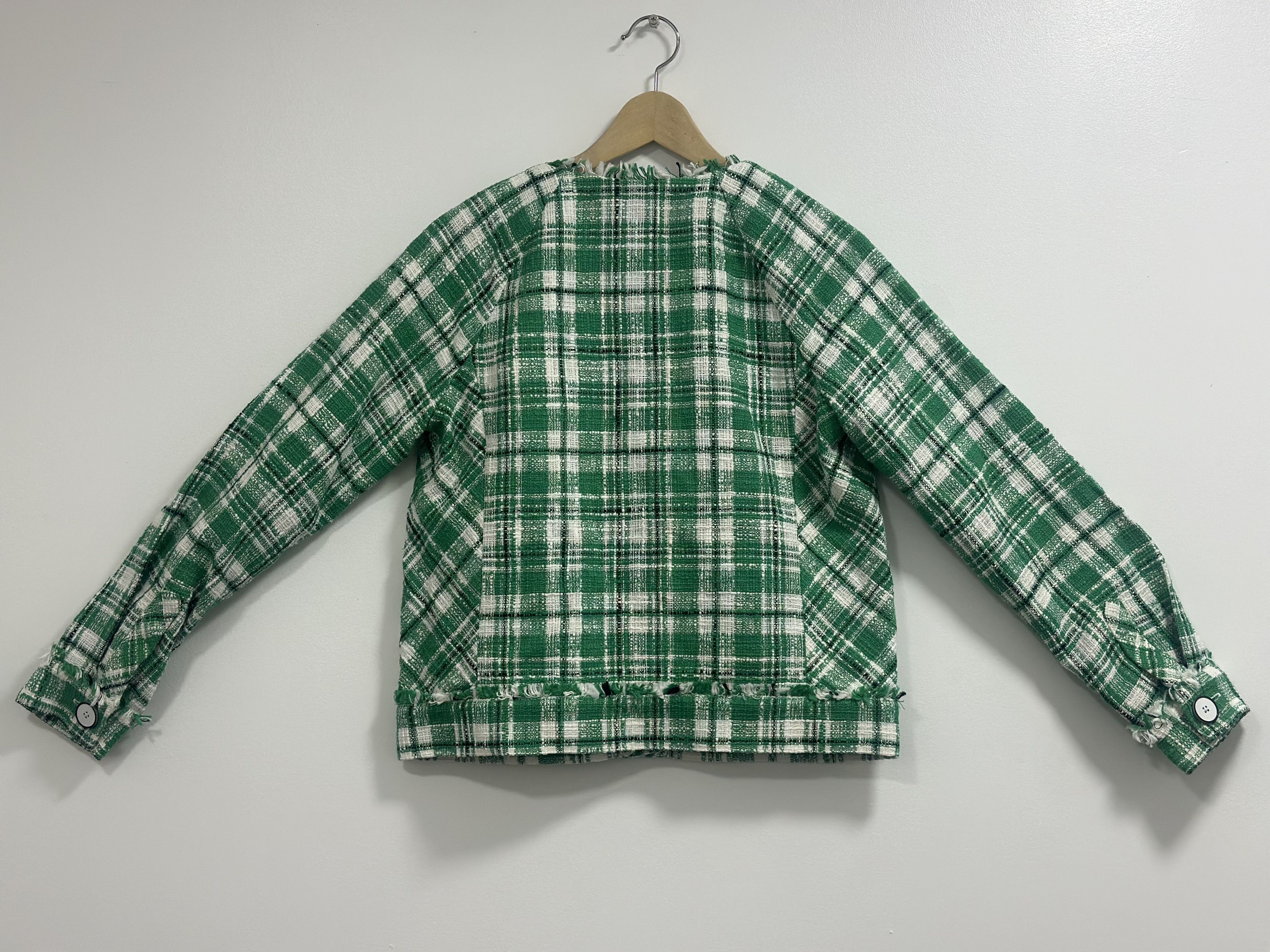 Other Cabi Sophia Green Plaid Tweed Button-Up Blazer - Size S Size S / US 4 / IT 40 - 8 Thumbnail