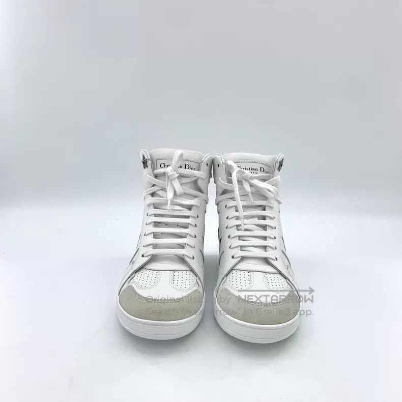 Dior Dior 23 white pentagram belt casual flat high-top sneakers Size US 4.5 / IT 34.5 - 3 Thumbnail