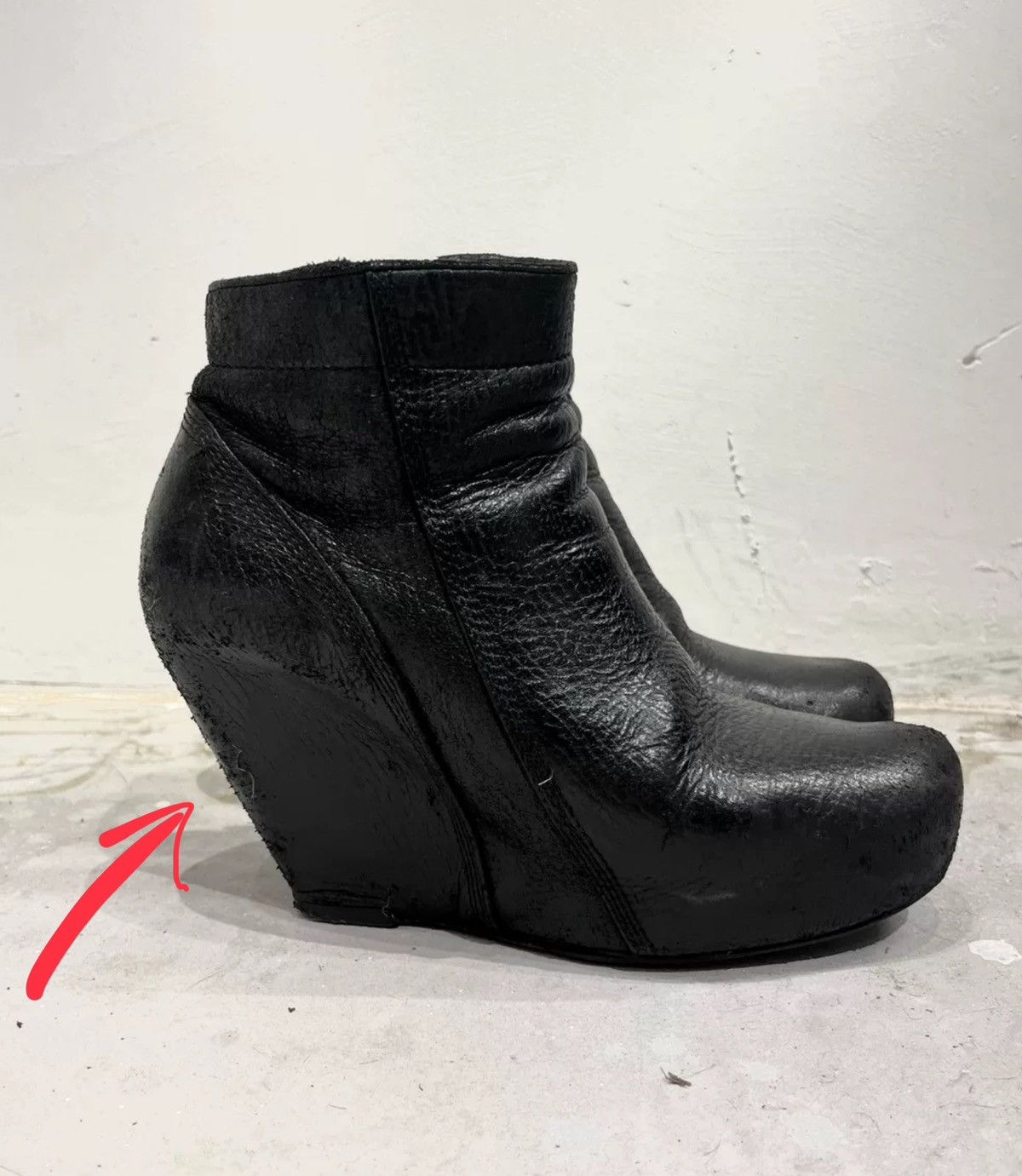 Rick Owens rick owens avant-garde leather wedge boots Size US 5 / IT 35 - 6 Thumbnail