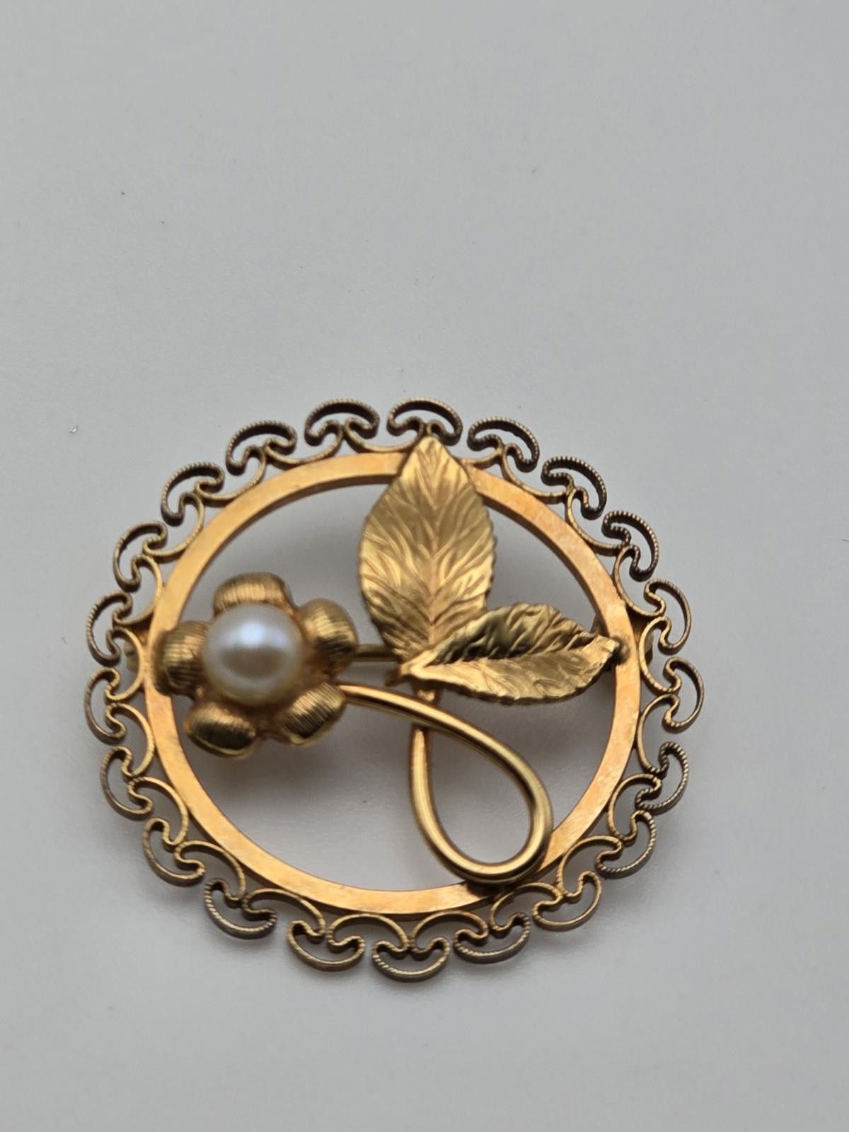 Other Vtg Danecraft 1/20 12K Gold-Filled Floral Brooch w/ Pearl Size ONE SIZE - 1 Thumbnail