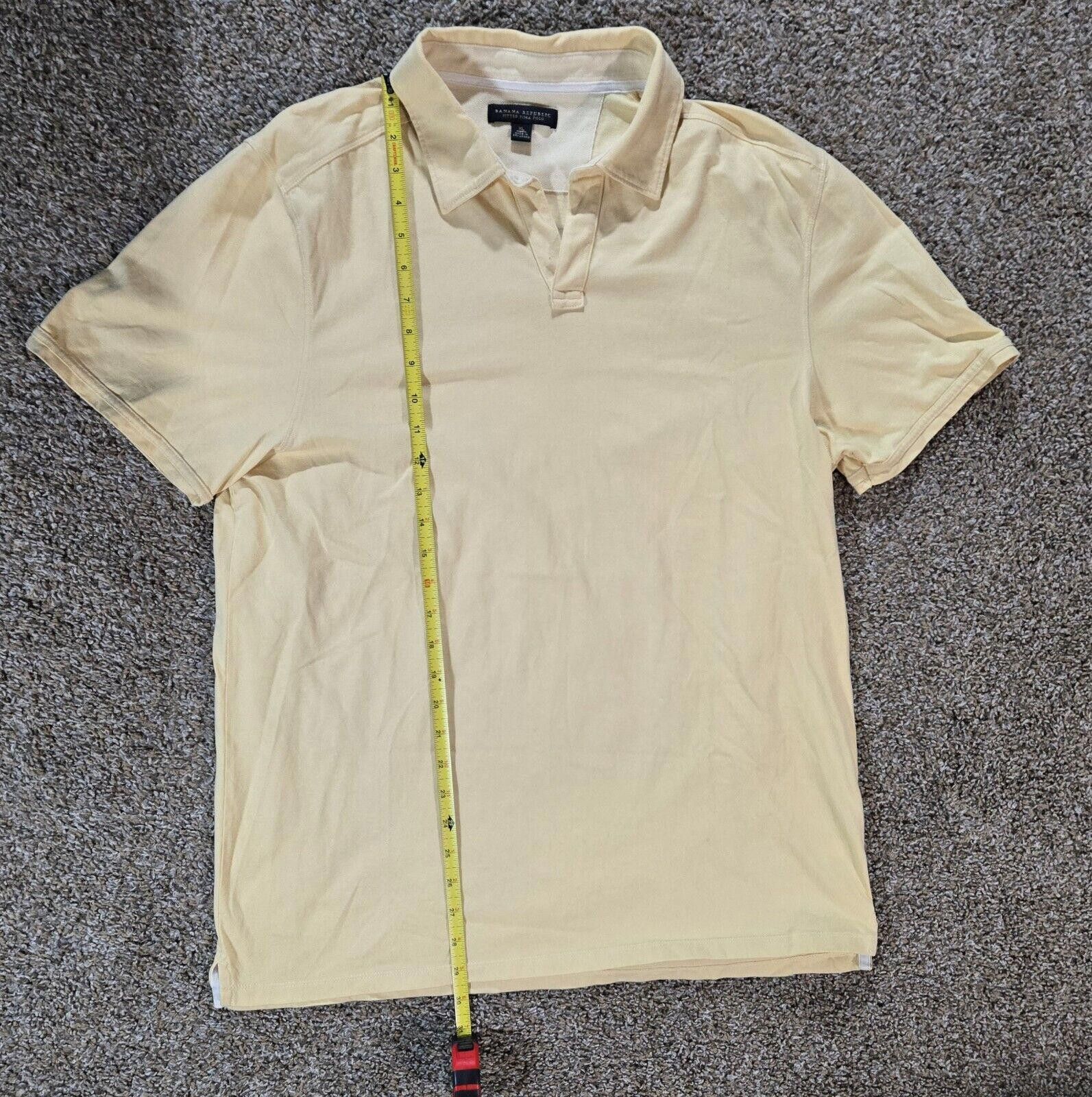 Banana Republic Banana Republic Yellow Fitted Pima Polo Size XL Size US XL / EU 56 / 4 - 2 Thumbnail
