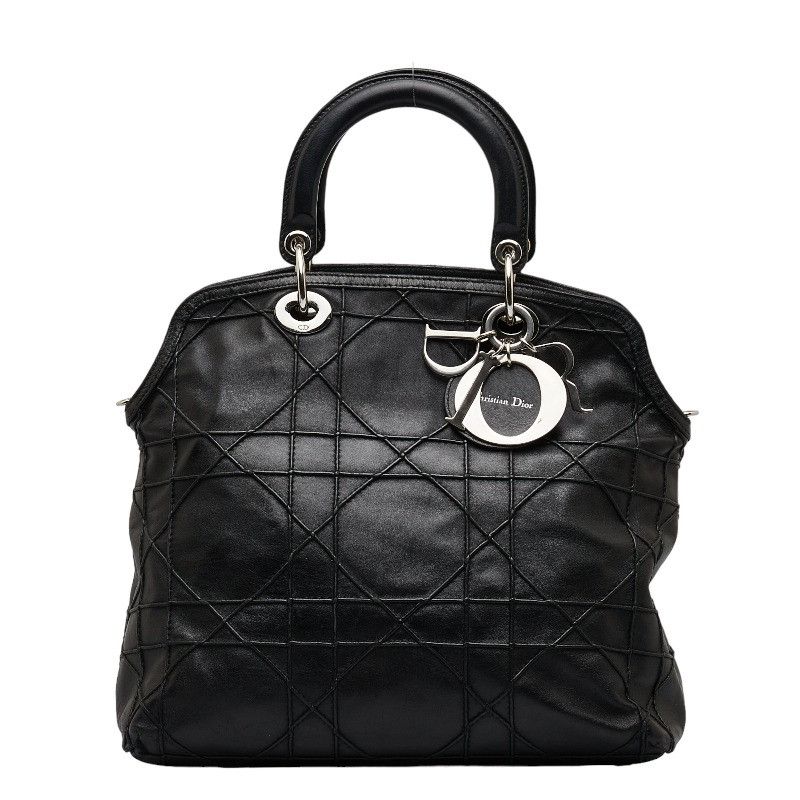 image of Dior Granville Cannage Shoulder Bag Lambskin Black, Women's