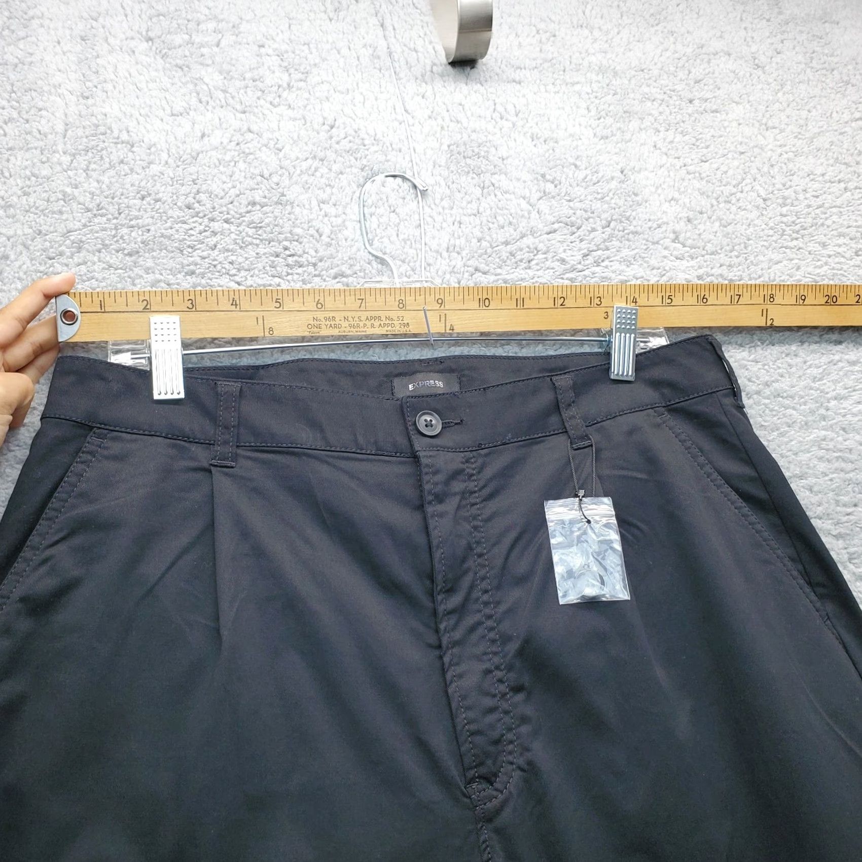 Express Express Pants Womens Size 14 Black Straight Leg High Rise Ankle Pants Size 36" / US 14 / IT 50 - 4 Thumbnail