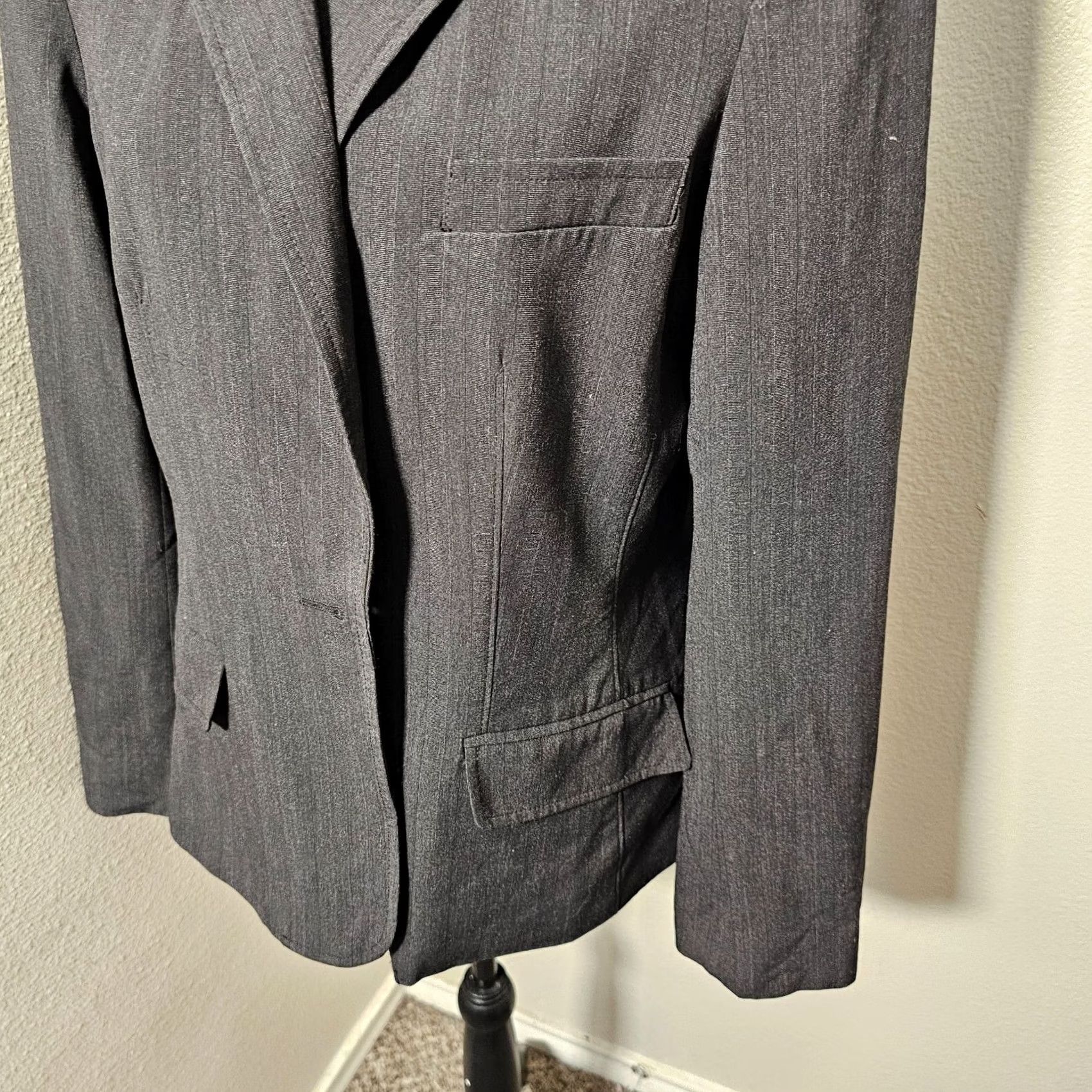 Anne Klein Anne Klein Suit Blazer Charcoal One-Button Lined Jacket Size 14 Womens Regular Sleeve Long Solid Pattern Size XL / US 12-14 / IT 48-50 - 2 Thumbnail