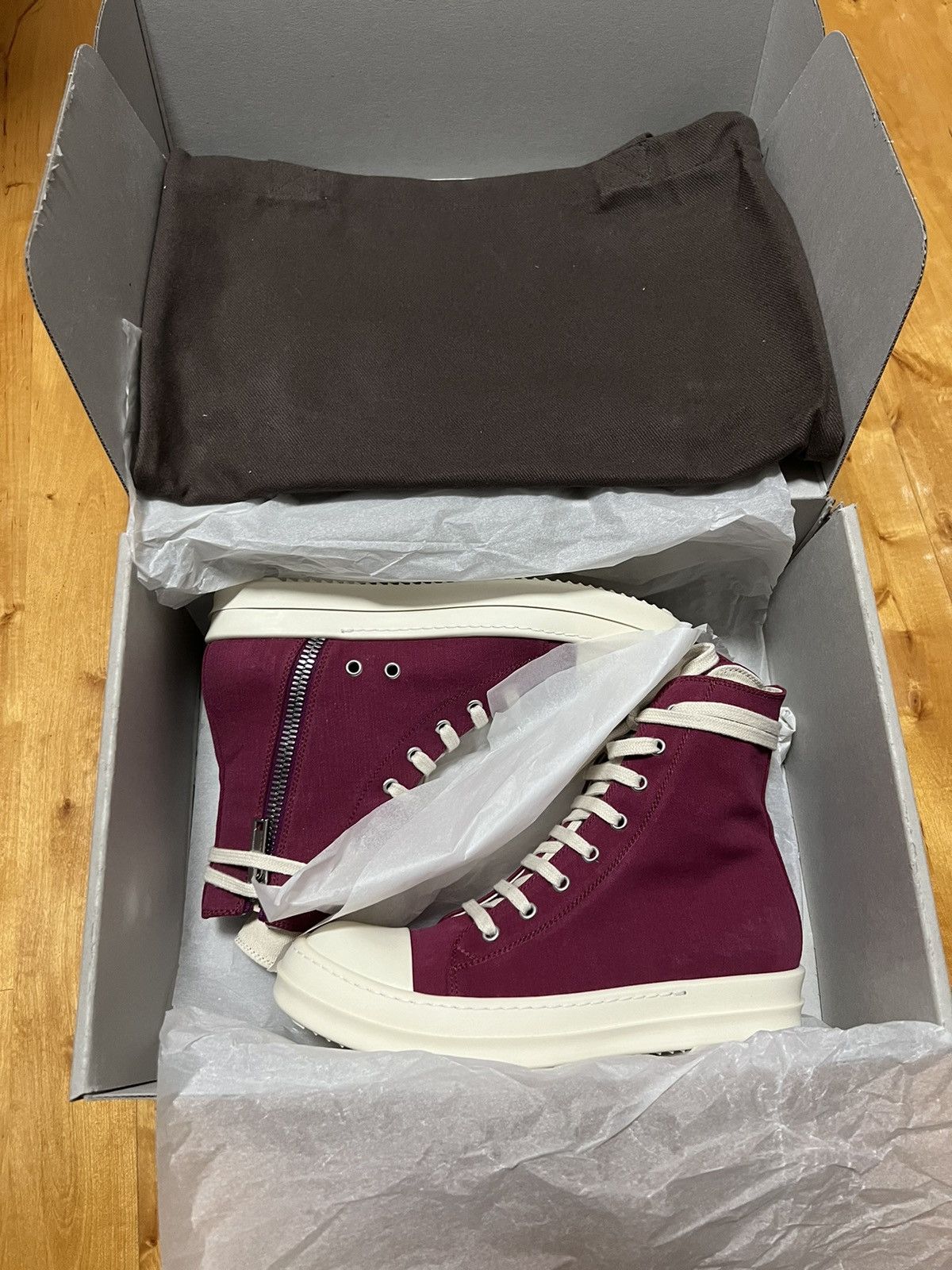 Rick Owens Drkshdw Rick Owens FW19 Ramones Hightop Sneakers Gradient Pink Size US 8.5 / IT 38.5 - 11 Thumbnail