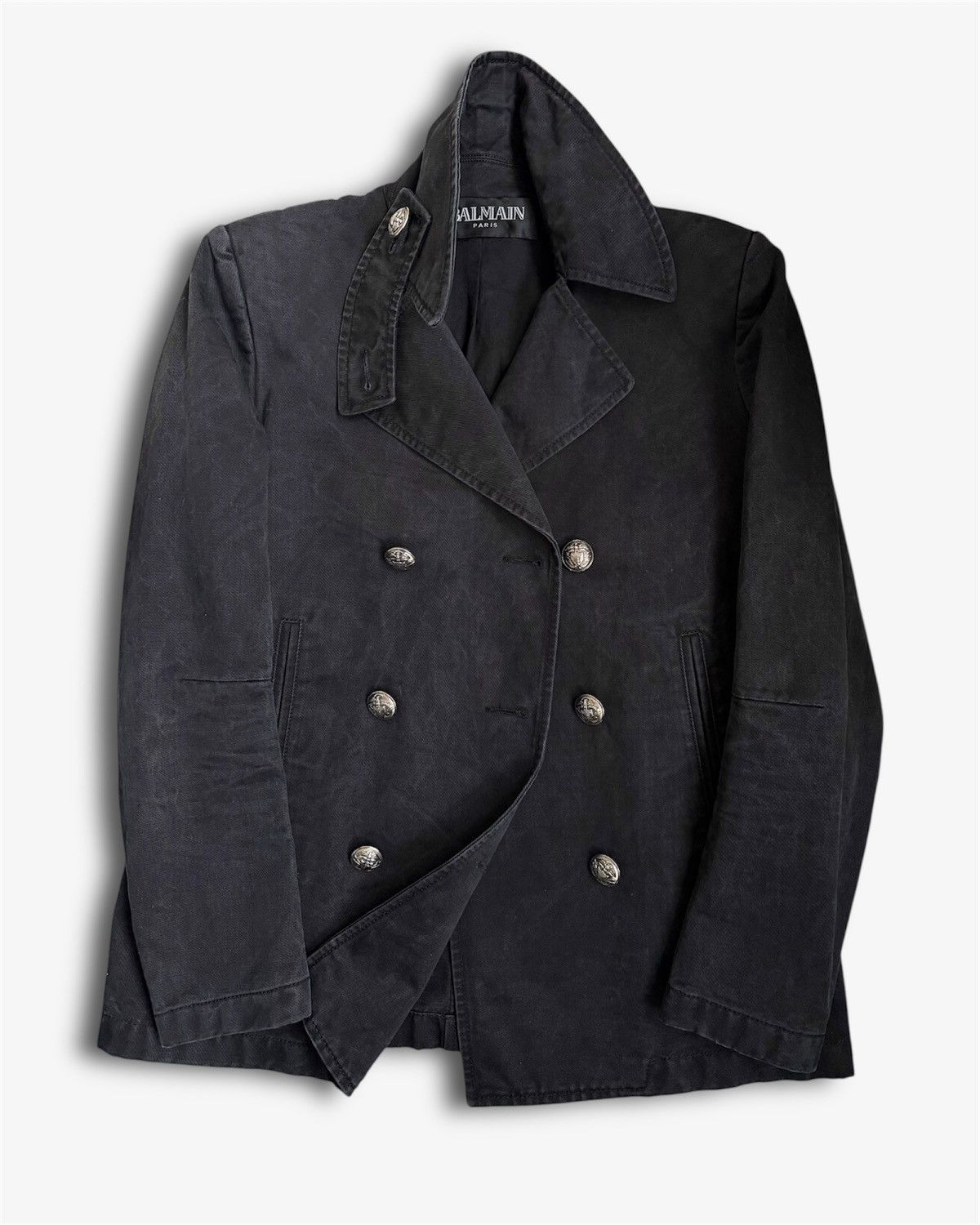 Balmain BALMAIN Decarnin SS 2011 Army Wide Shoulders Distressed Coat Size US S / EU 44-46 / 1 - 5 Thumbnail