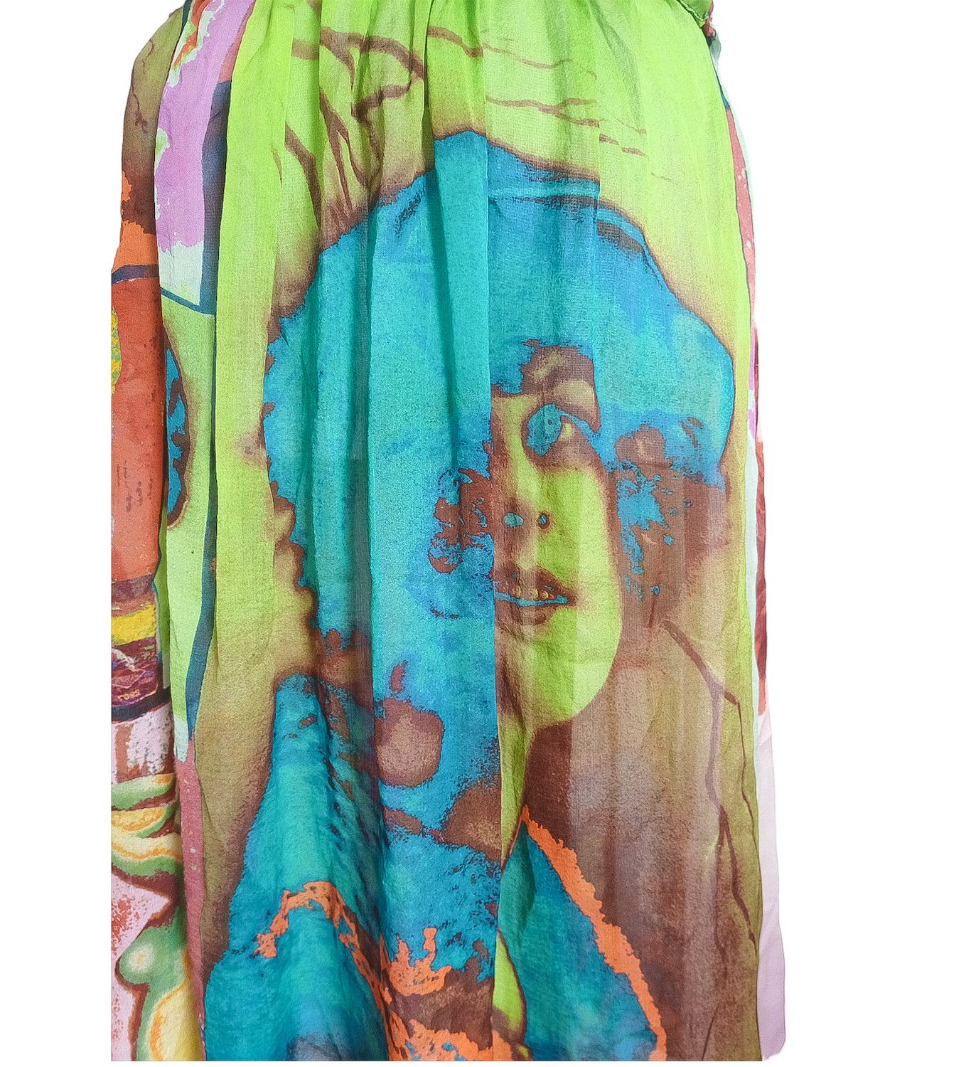 Jean Paul Gaultier Iconic S/S 2002 Women Portraits silk dress Size XS / US 0-2 / IT 36-38 - 9 Thumbnail