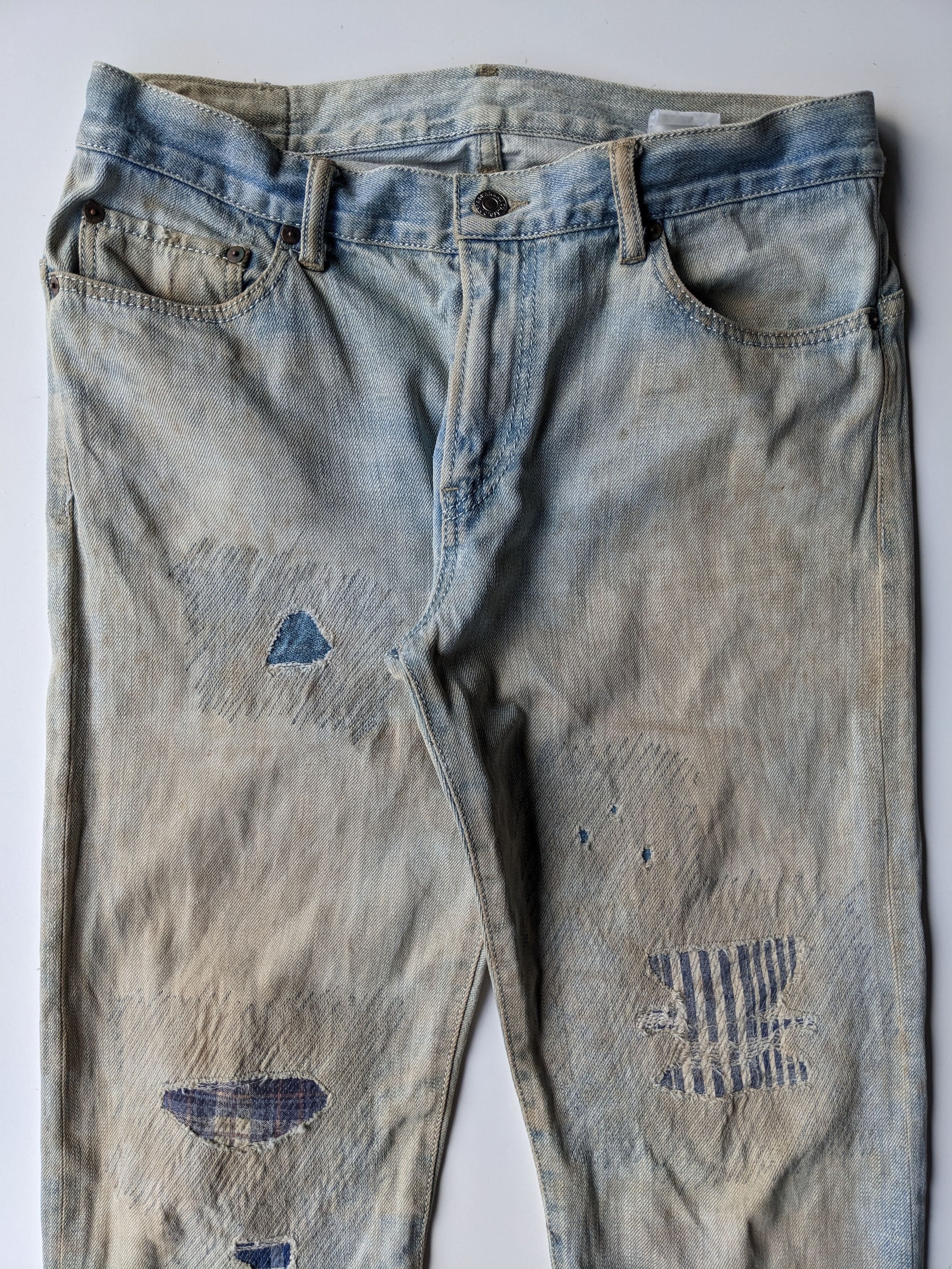 Japanese Brand Dope & Drakkar mudwash sashiko selvedge jeans Size US 33 - 3 Thumbnail