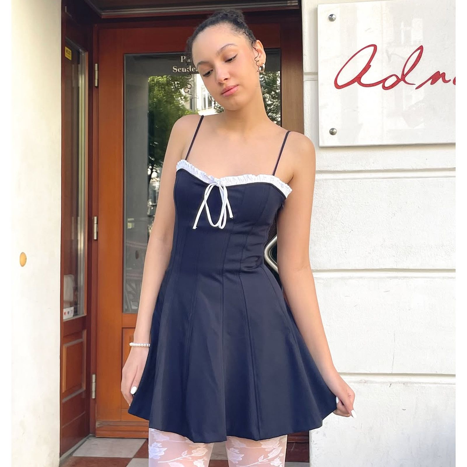 Zara ZARA Coastal Navy Bow Mini Dress NWT Size XL / US 12-14 / IT 48-50 - 12 Thumbnail