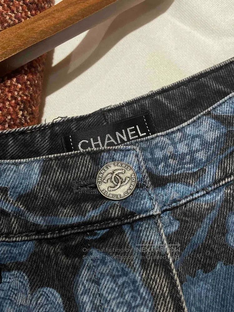 Chanel Chanel 21s blue and black printed jeans Size 25" / US 0 / IT 36 - 5 Thumbnail