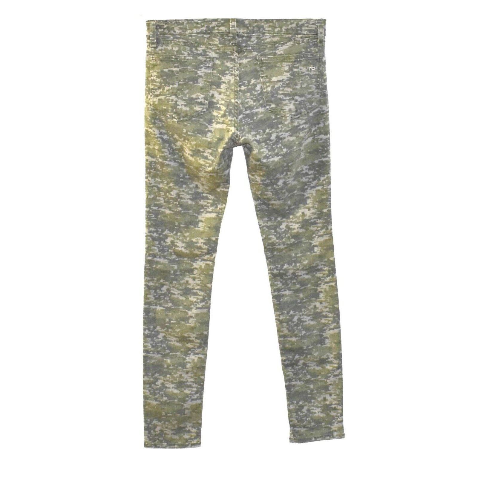 Rag & Bone A6 RAG & BONE Green Camo Skinny Stretch W1502O337 Jeans 28 Size 28" / US 6 / IT 42 - 3 Thumbnail