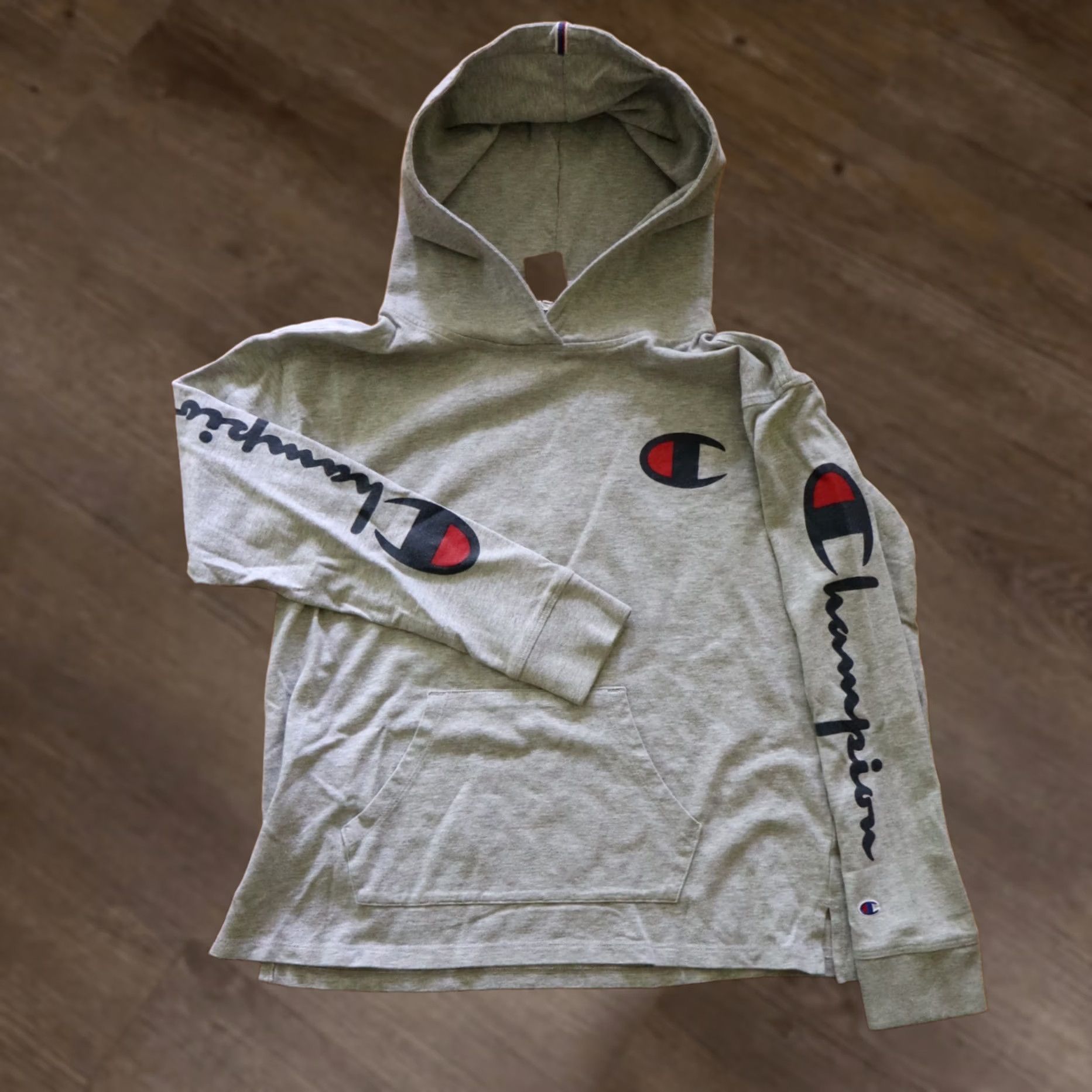 Champion Vintage Champion Hoodie Men Small Gray Spell Out Logo Sleeve Pullover Sweatshirt Size US S / EU 44-46 / 1 - 1 Thumbnail