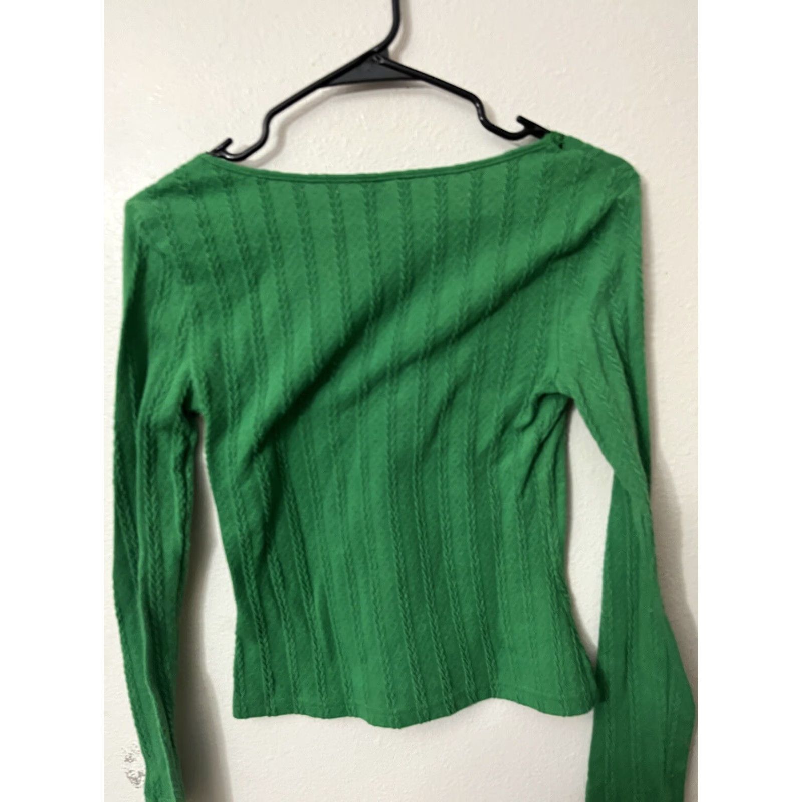 Shein VINTAGE SheIn Green Long Sleeve V-Neck Button-Up Henley Maternity Size Small Casual Womens Size S / US 4 / IT 40 - 2 Thumbnail