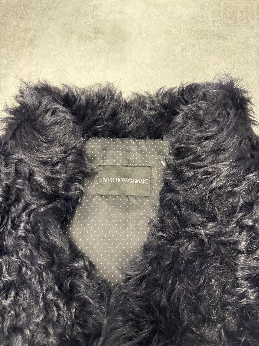 Emporio Armani × Vintage FW2013 Emporio Armani Lamb Fur Navy Grey Split Jacket Size S / US 4 / IT 40 - 5 Thumbnail