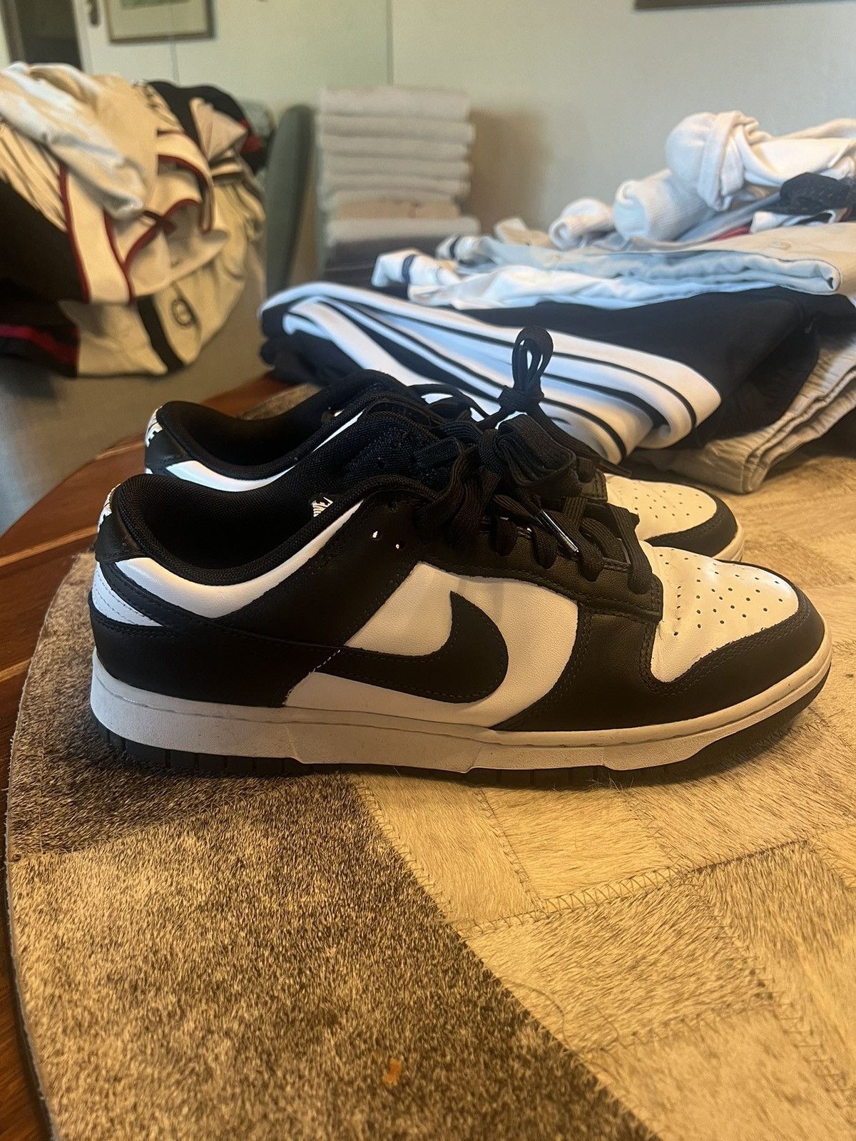 Nike Nike Dunk Low White/White/Black Size US 10 / EU 43 - 3 Thumbnail