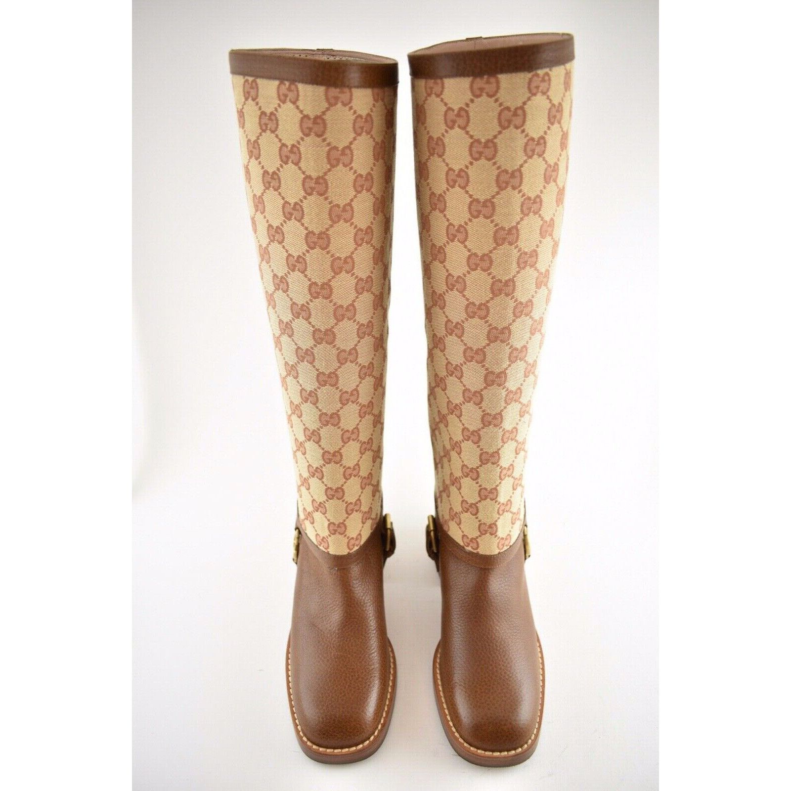 Gucci Gucci Lola Beige Monogram Canvas GG Logo Gaiter Riding Size US 6 / IT 36 - 8 Thumbnail