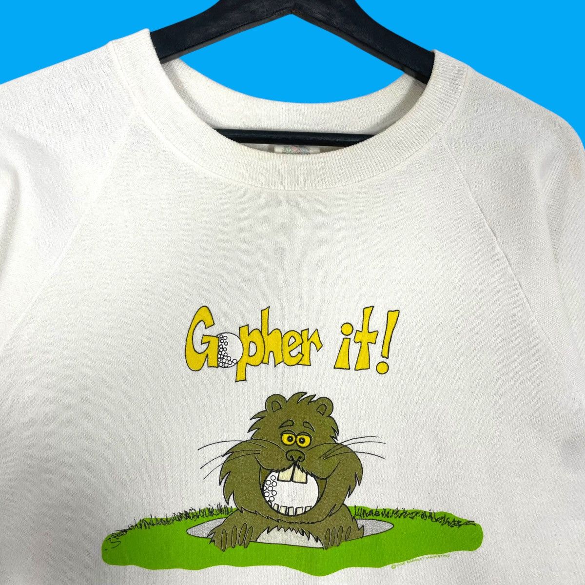 Fruit Of The Loom Vtg 90s Fruit Of The Loom Gropher It Cartoon Logo Sweatshirt Size US S / EU 44-46 / 1 - 7 Thumbnail