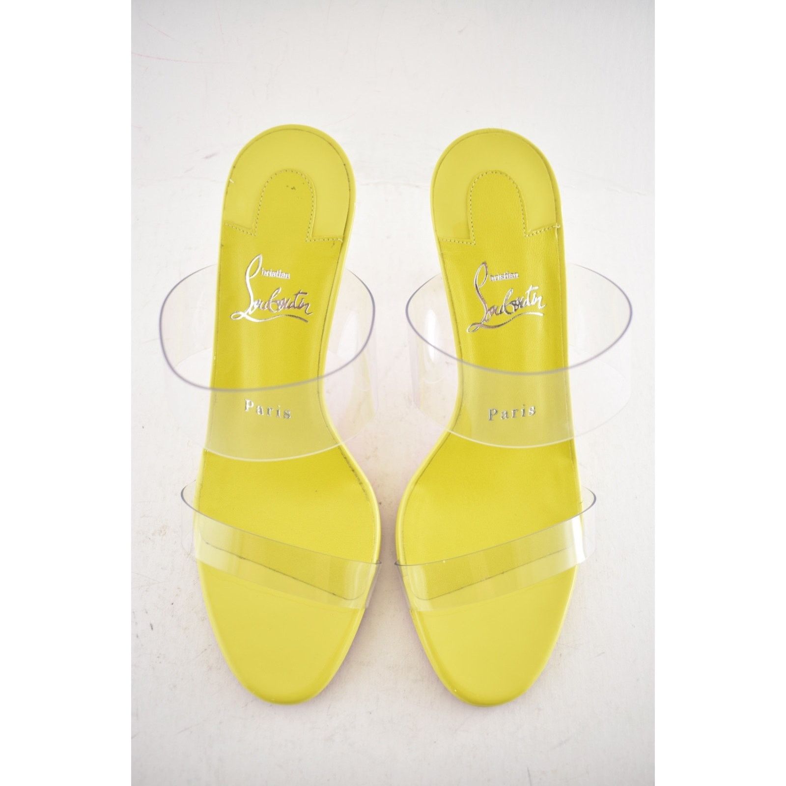 Christian Louboutin Christian Louboutin Just Nothing 85 Citrus Yellow PVC Size US 7 / IT 37 - 7 Thumbnail