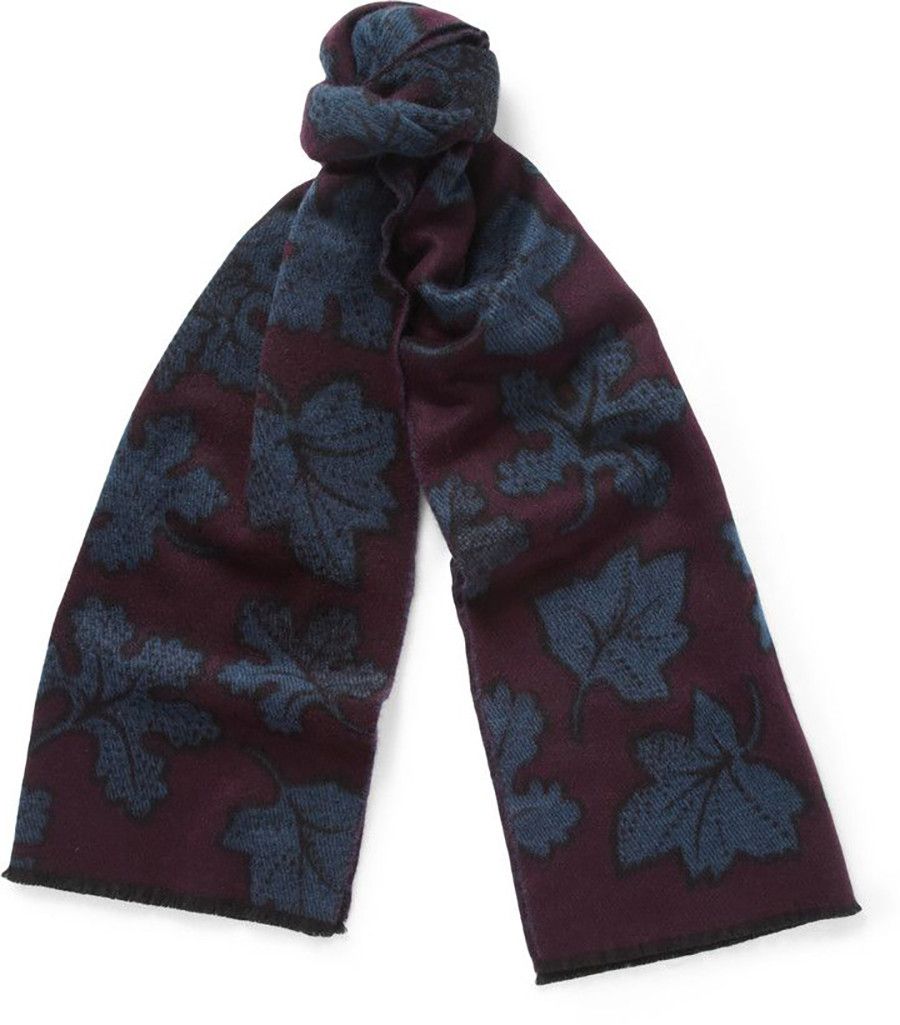 Foliage/leaf cashmere scarf - AW2014
