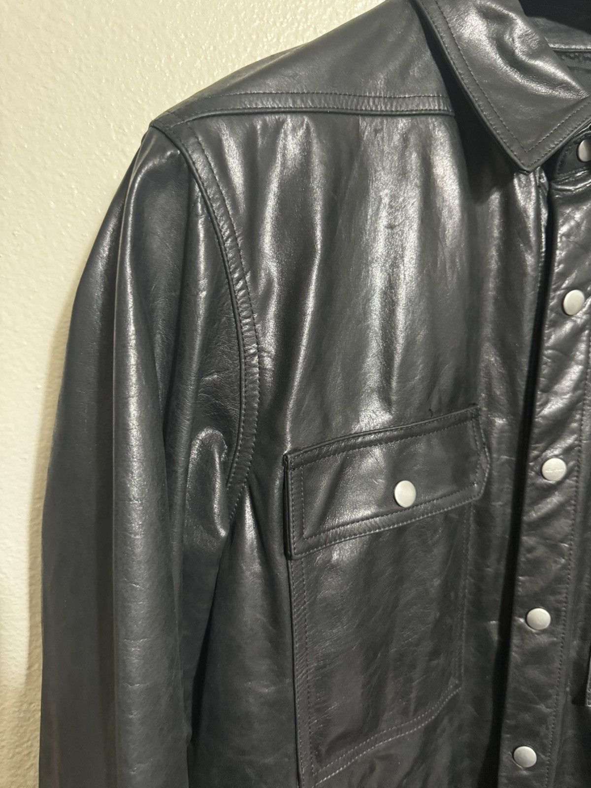 Rick Owens Rick Owens Leather Overshirt Size US M / EU 48-50 / 2 - 4 Thumbnail