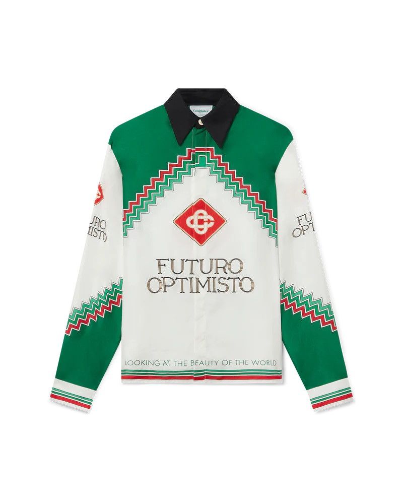 Casablanca CASABLANCA Futuro Optimisto Silk Shirt Size US S / EU 44-46 / 1 - 8 Thumbnail