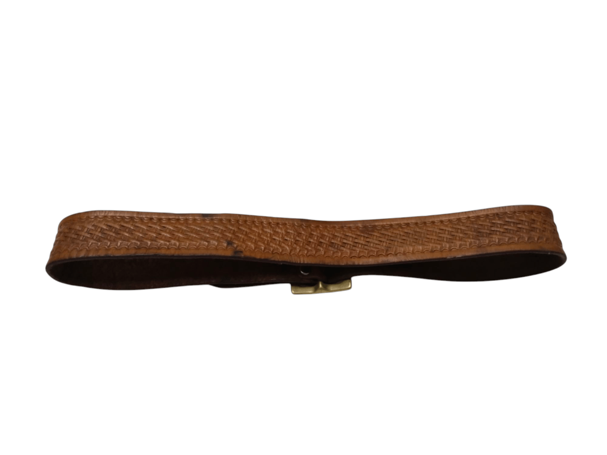 Leather × Vintage Vintage Solid Brass Leather Belt Waist 30-34 Size 34 - 2 Thumbnail