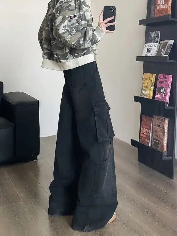 Japanese Brand Retro loose straight pocket wide leg jeans Size US 32 / EU 48 - 4 Thumbnail