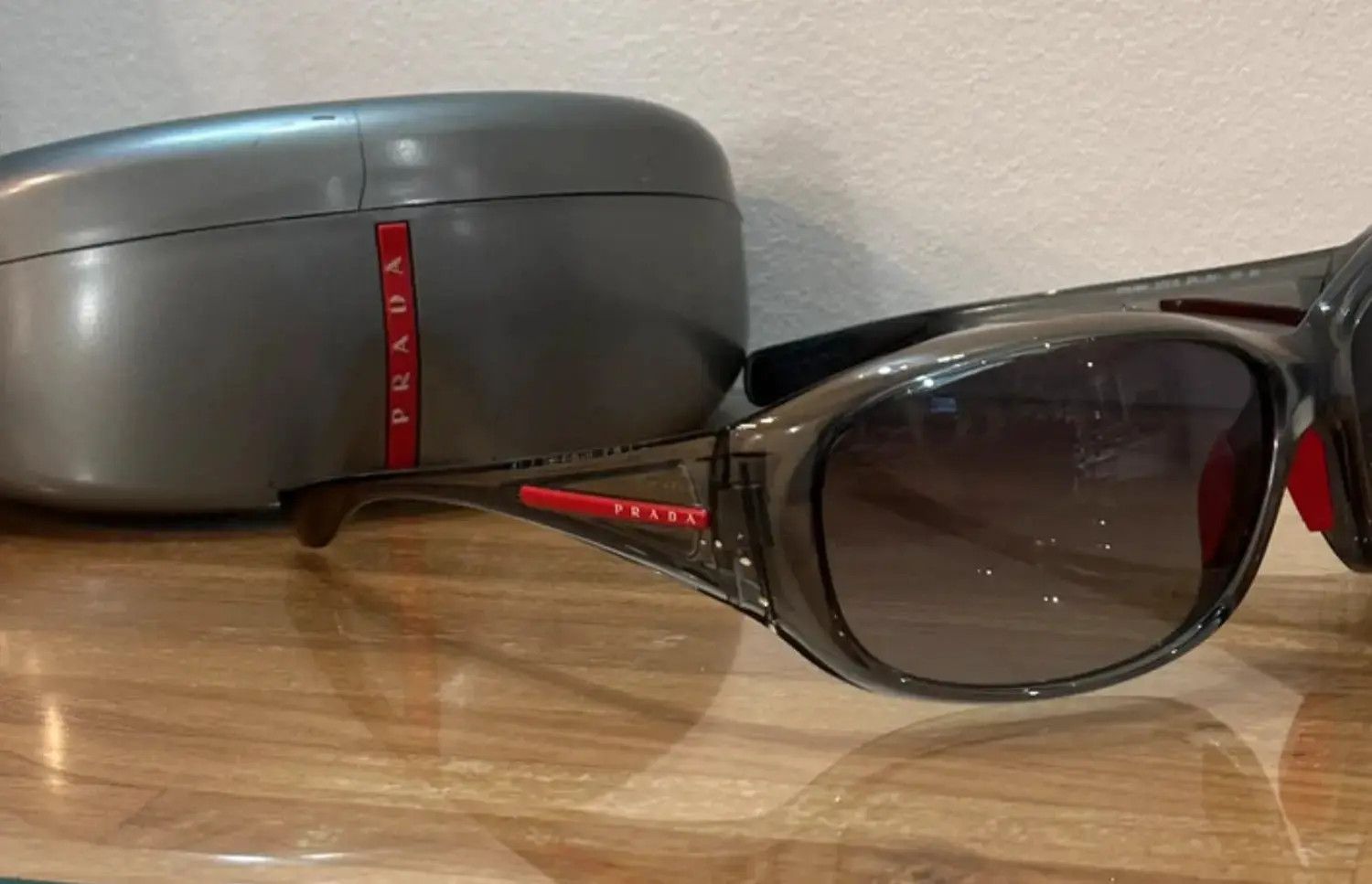 Prada × Vintage PRADA Sunglasses Wrap Shield Mask Symbole Sport Red Tab Size ONE SIZE - 3 Thumbnail